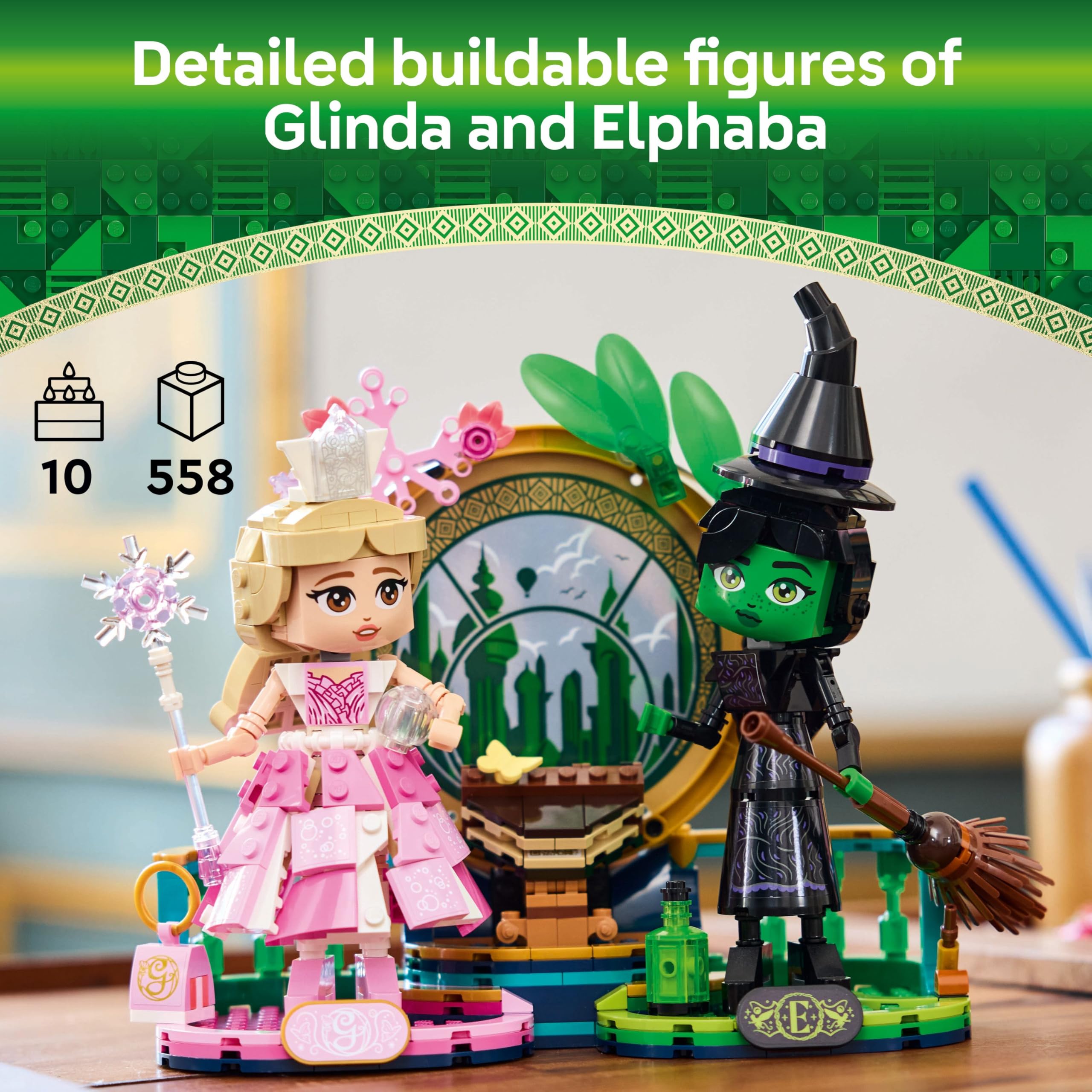 LEGO Disney Wicked Elphaba & Glinda Figures Building Set | Ages 10+ | Model 75682 2