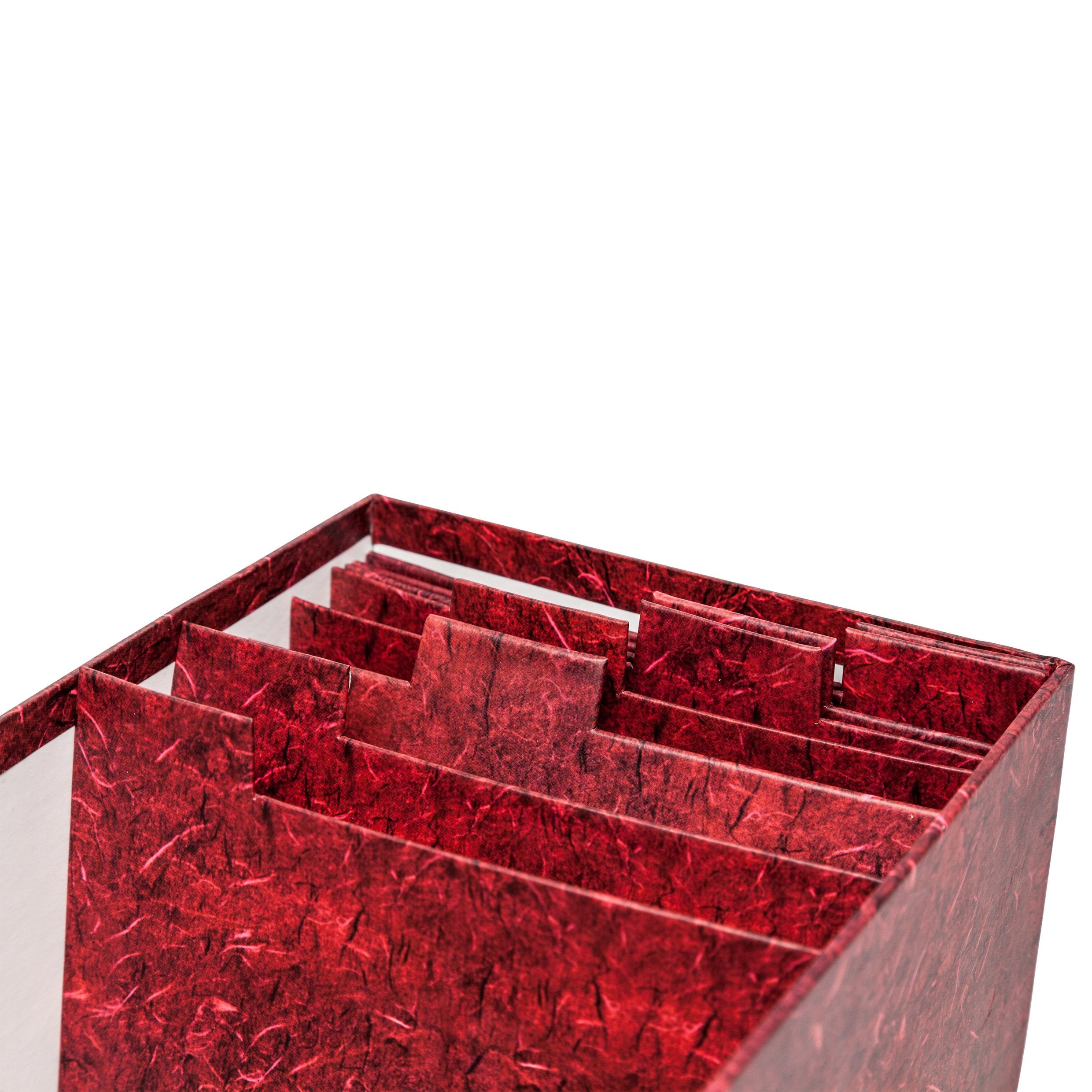 Hampton Frames Photo Storage Box - Holds 700 4x6 Photos | Red Cardboard | Stackable