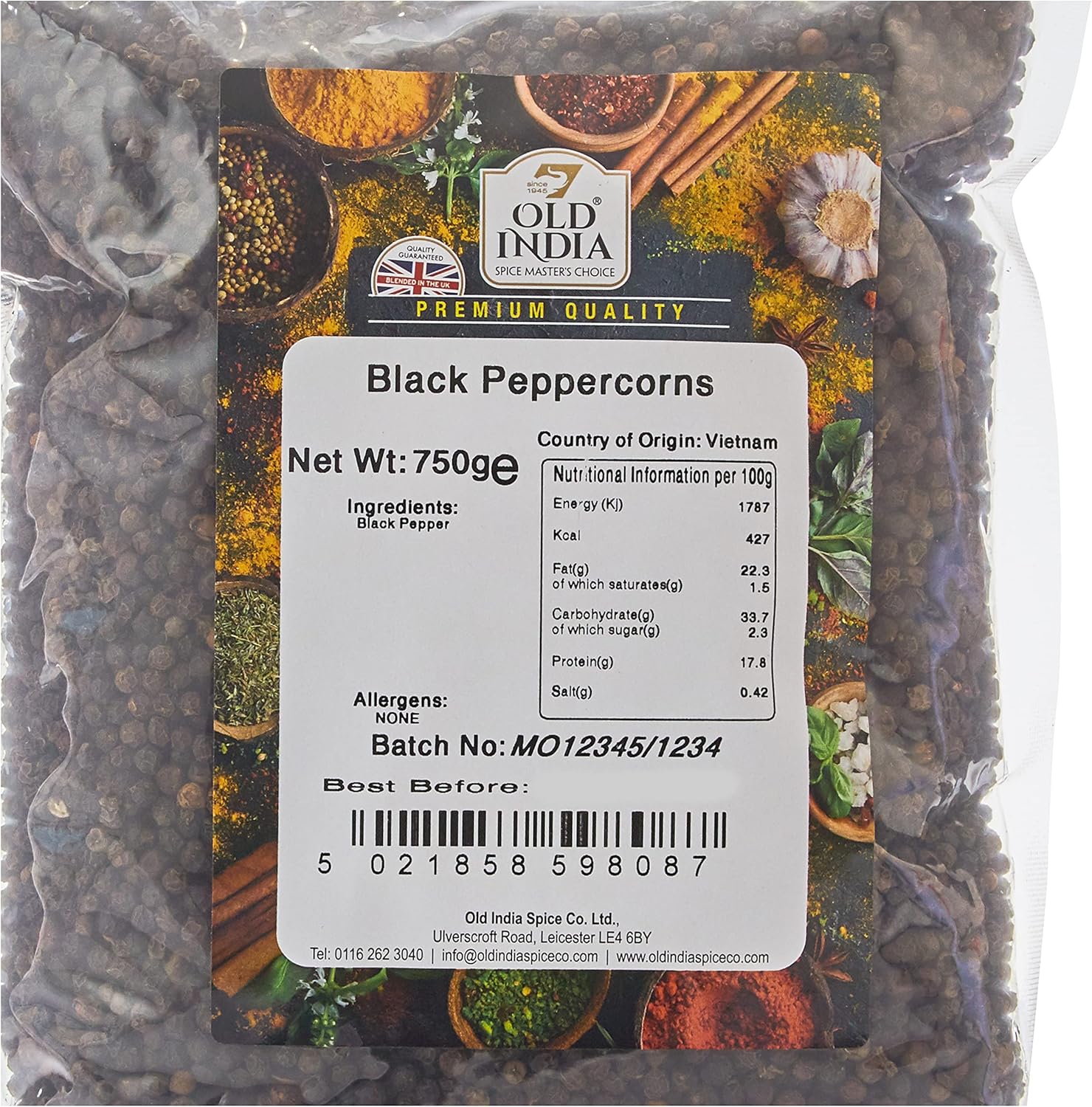 Old India Black Peppercorns 750g - Pure, Natural Spices for Cooking 4