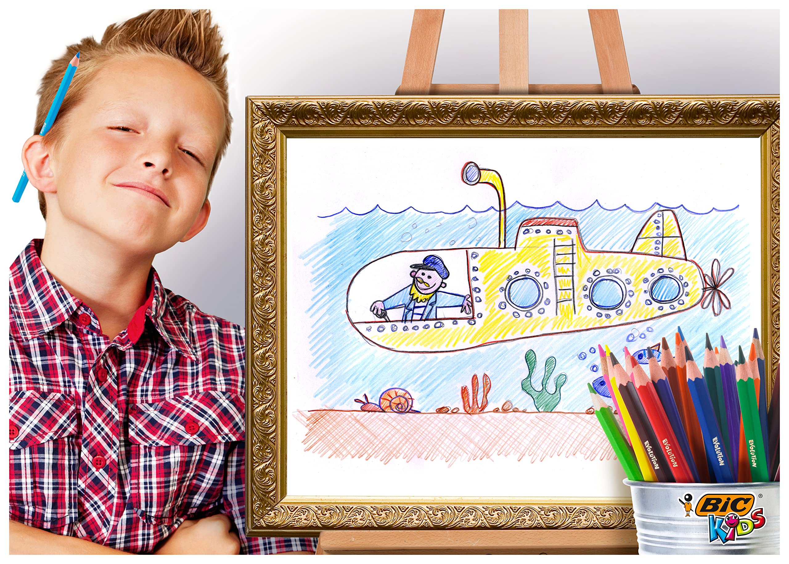 BIC Kids Evolution Coloured Pencils - Wood-Free, Durable Art Supplies for Kids 5+ 8