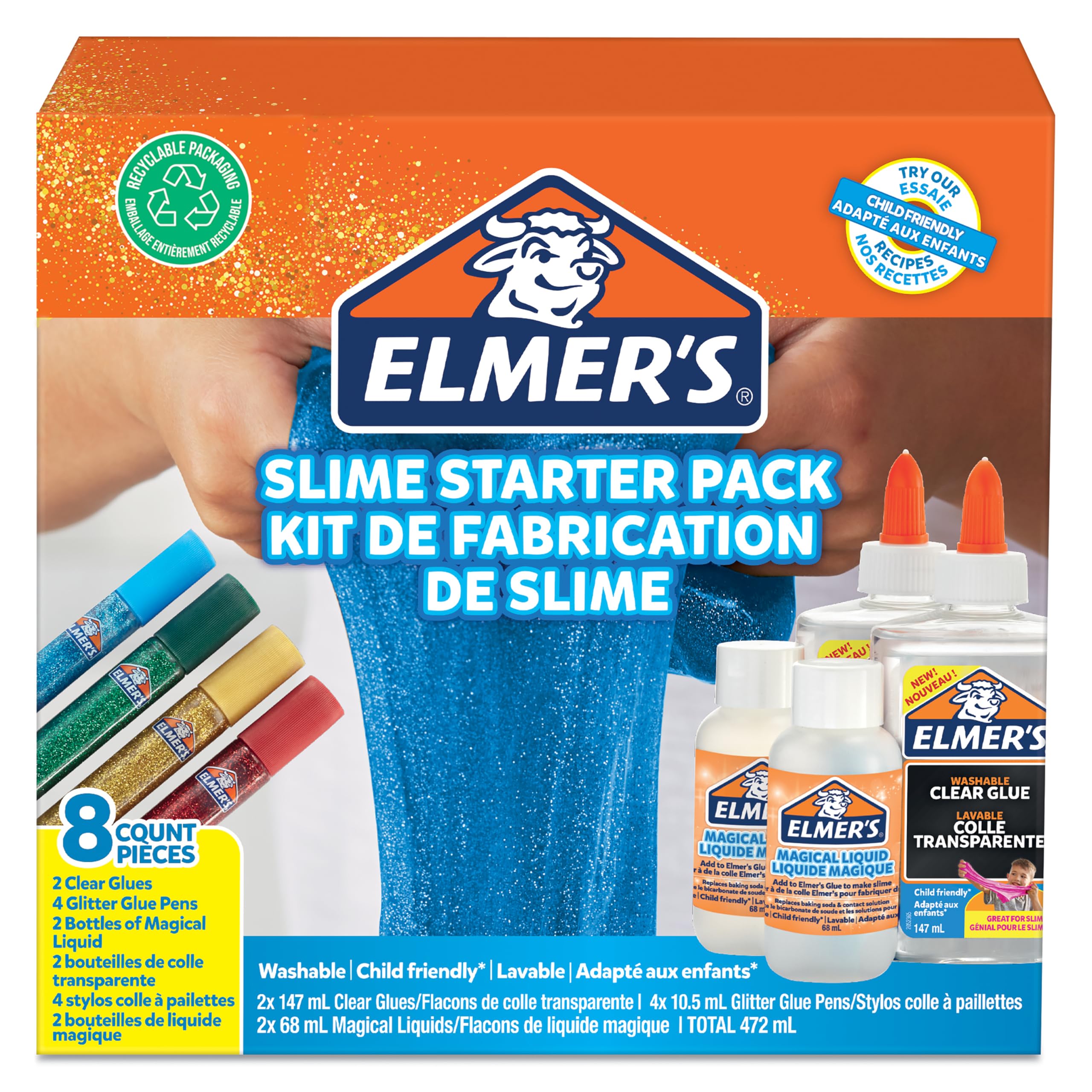 Elmer's Glitter Slime Kit - Arts & Crafts Playset for Kids 7