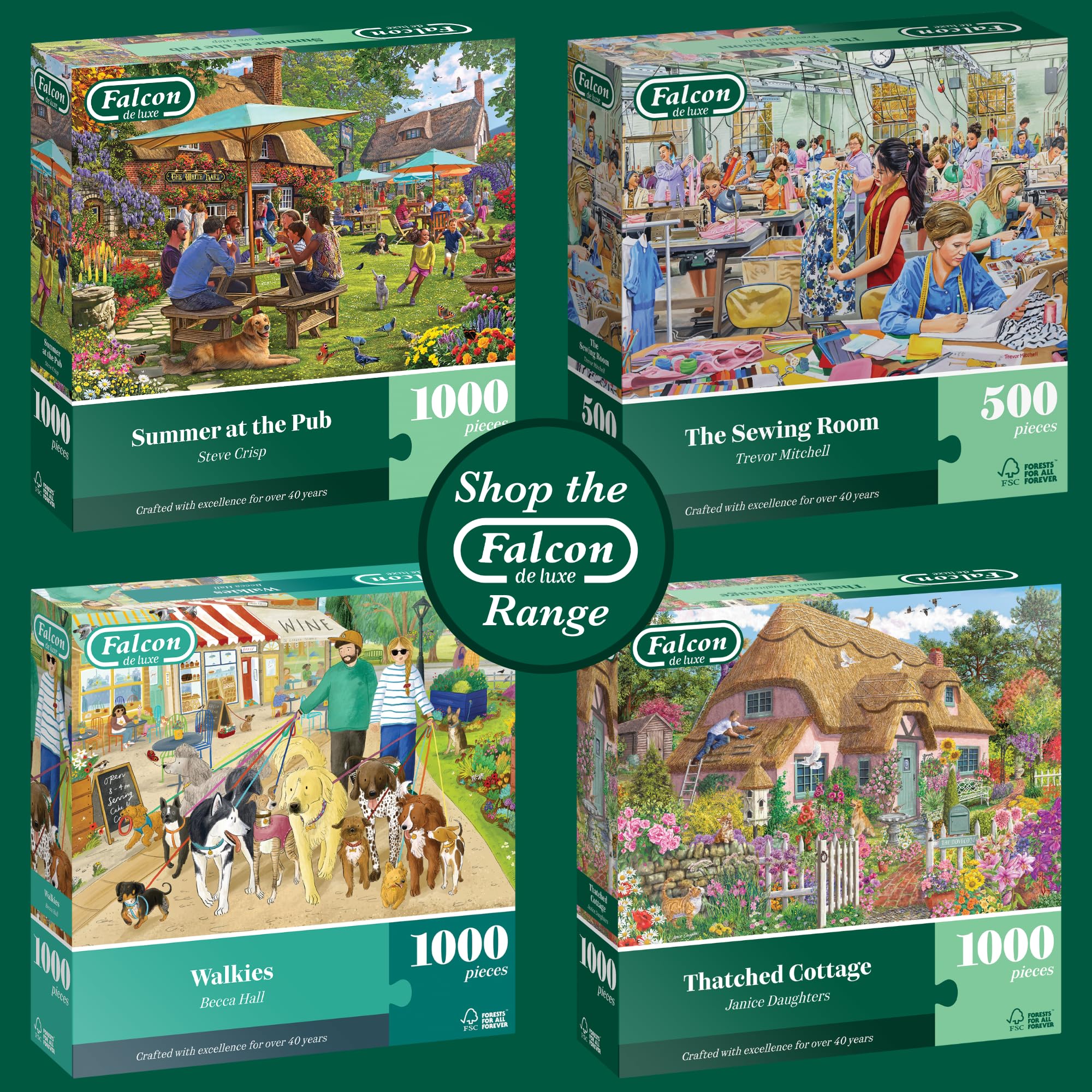 Falcon Summer at the Pub 1000 Piece Jigsaw Puzzle - Adult Puzzle by Steve Crisp 4