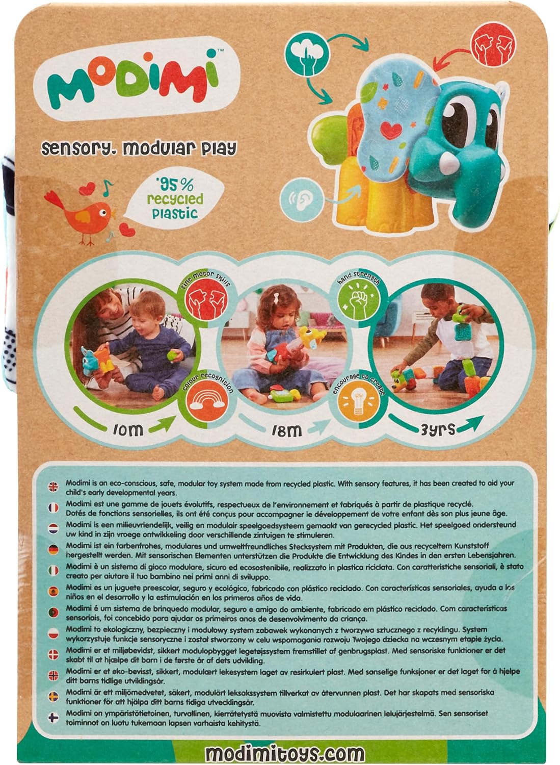 Modimi Ellie the Elephant - Sensory, Modular Playset for Toddlers 3 Months to 3 Years 5