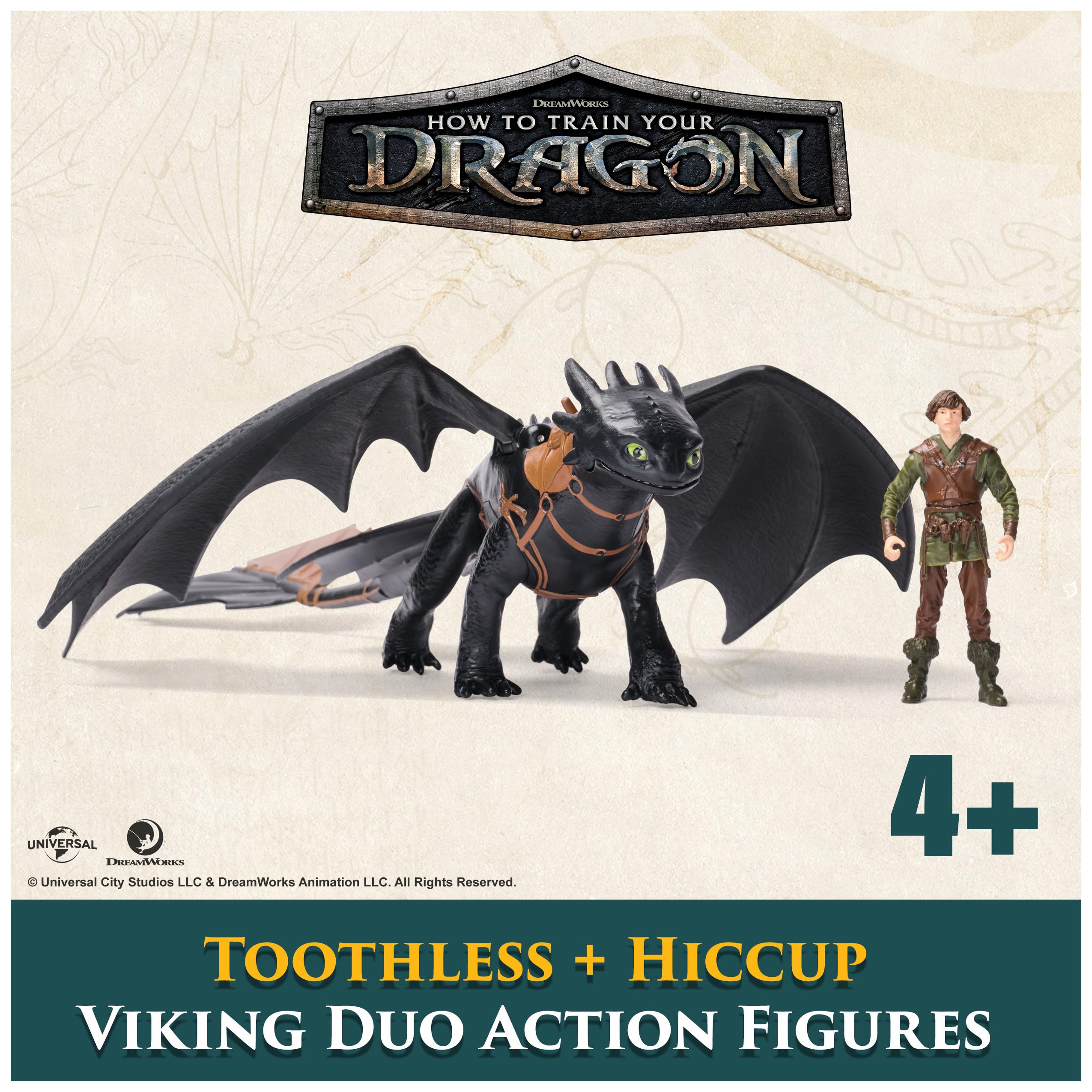 Dreamworks Dragons How to Train Your Dragon Toothless & Hiccup Roaring Minis - 7.5 cm Viking Figure with 33 cm Dragon Toy 10