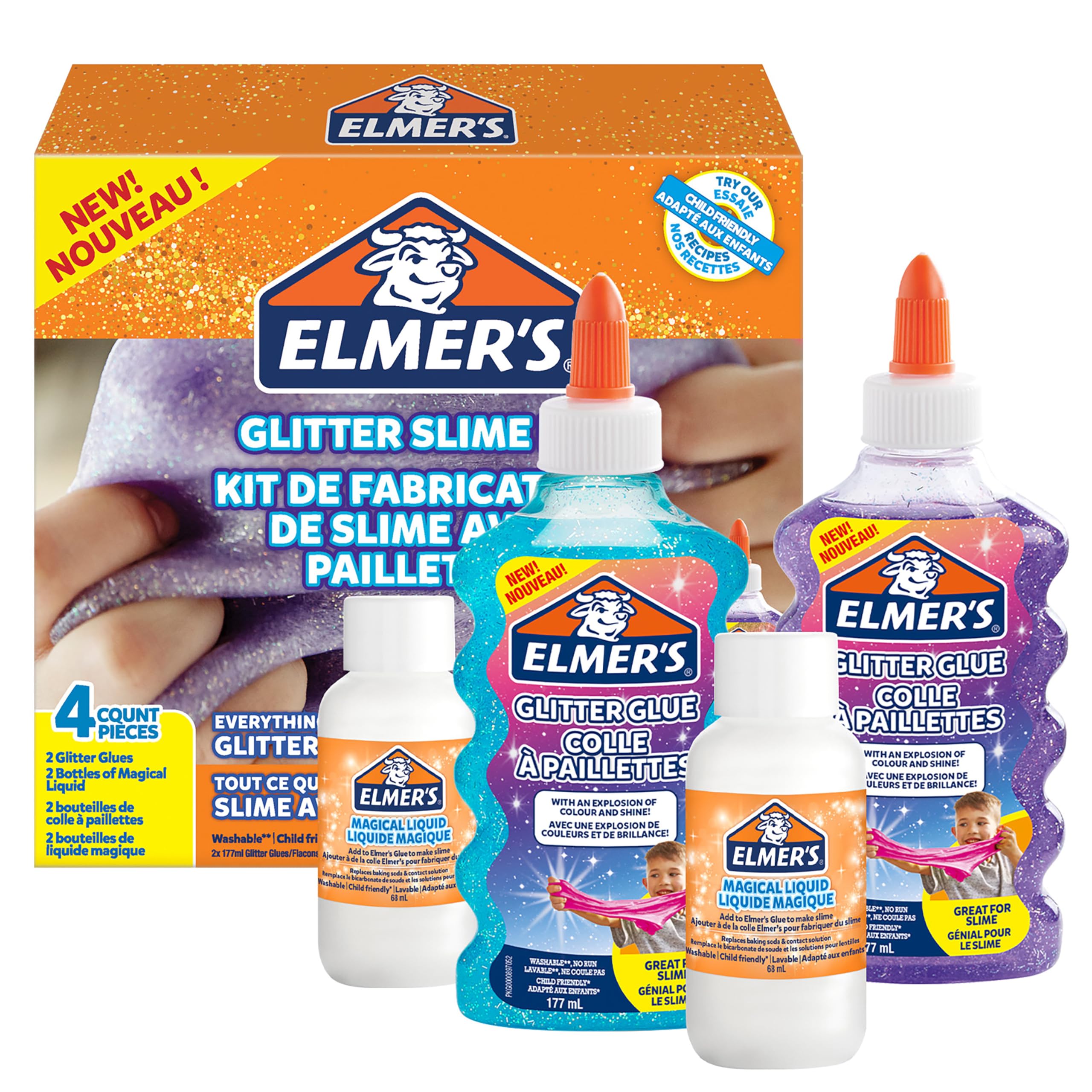 Elmer's Glitter Slime Kit - Arts & Crafts Playset for Kids
