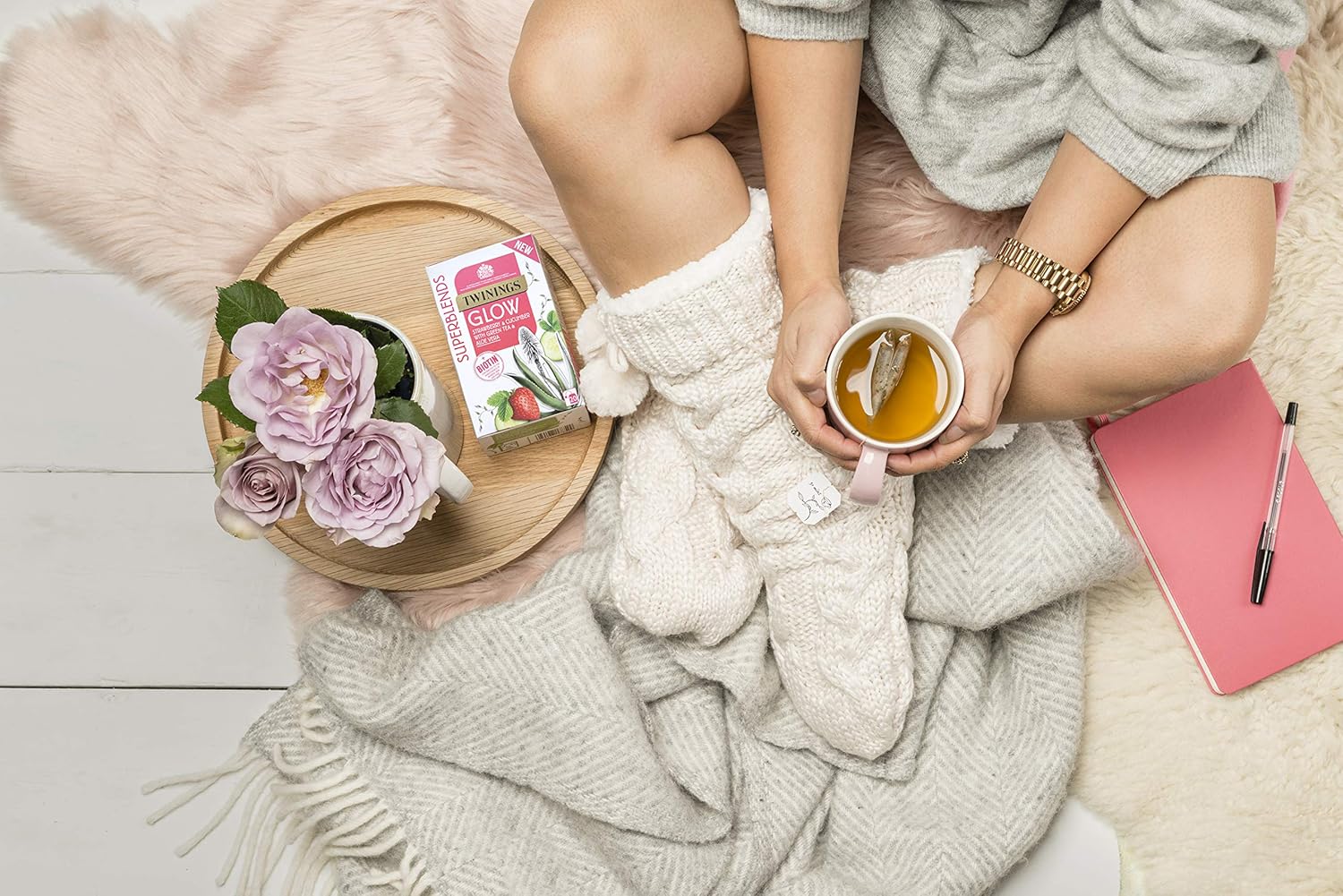 Twinings Superblends Glow Herbal Infusion with Strawberry, Cucumber, Green Tea & Aloe Vera (80 Teabags) 7