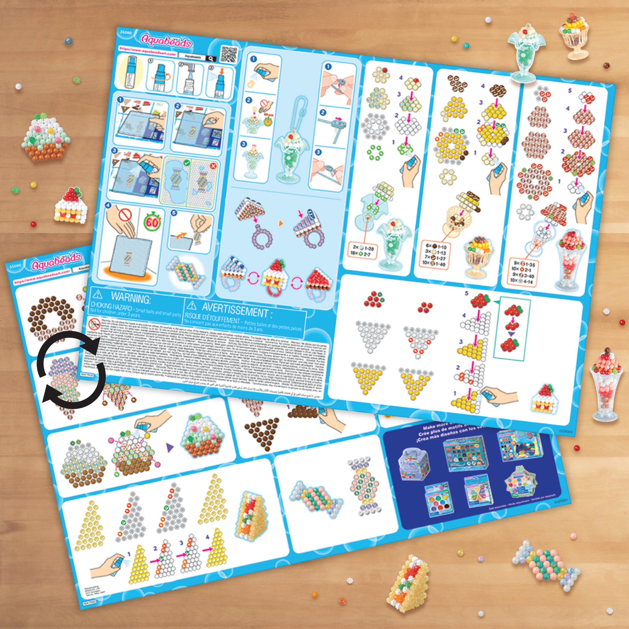 Aquabeads Sundaes & Sweets Accessory Kit - 703-Piece Craft Set with Watercolour Beads for Ages 4+ 7