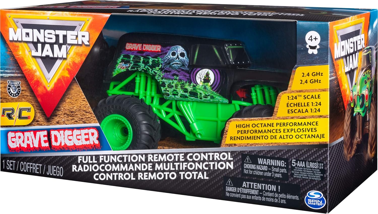 Grave Digger RC Monster Truck - 1:24 Scale, 2.4 GHz, for Ages 4+ 6