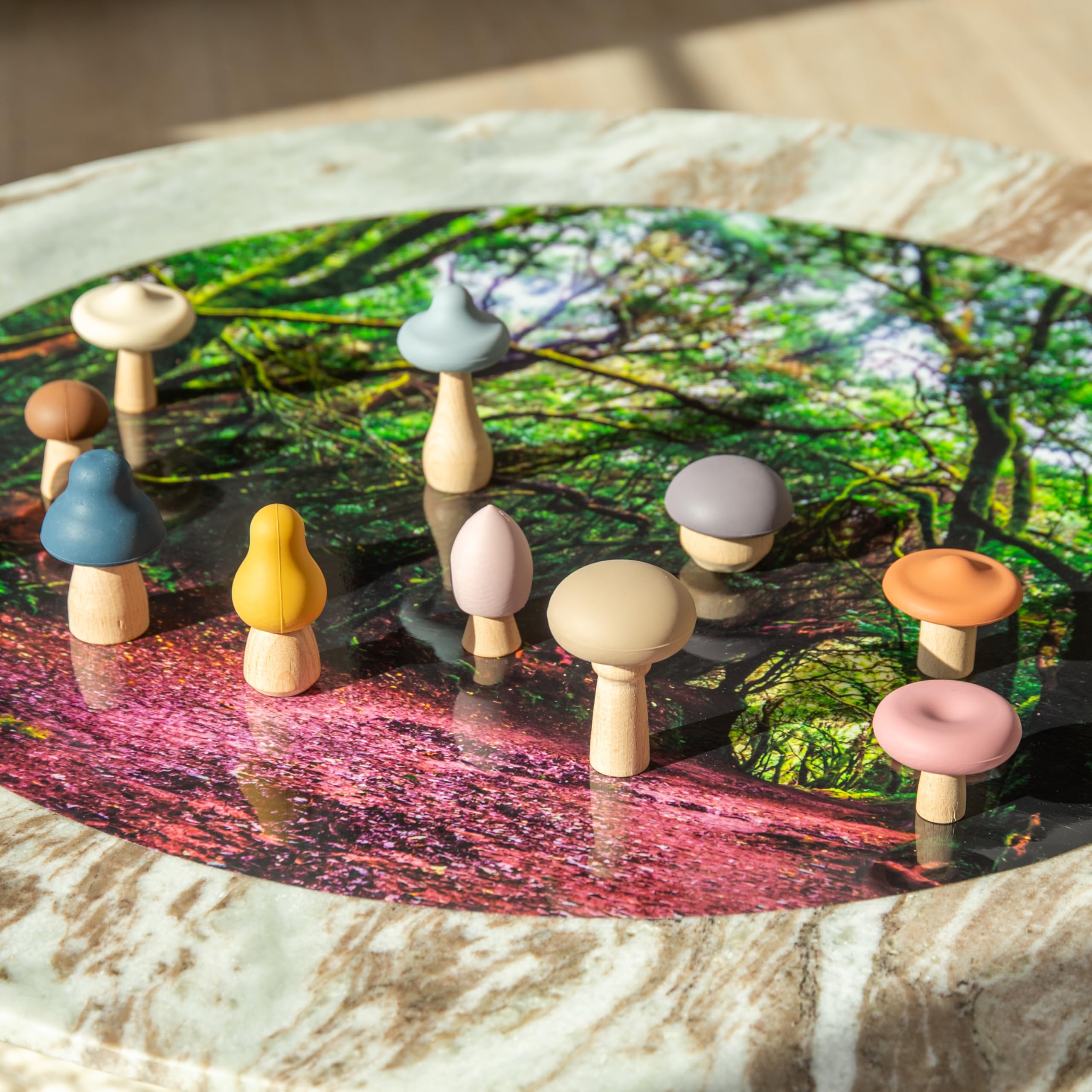tickit SiliSoft Woodland Mushroom Set – 12 Soft Silicone & Wooden Mushrooms for Imaginative Play 7