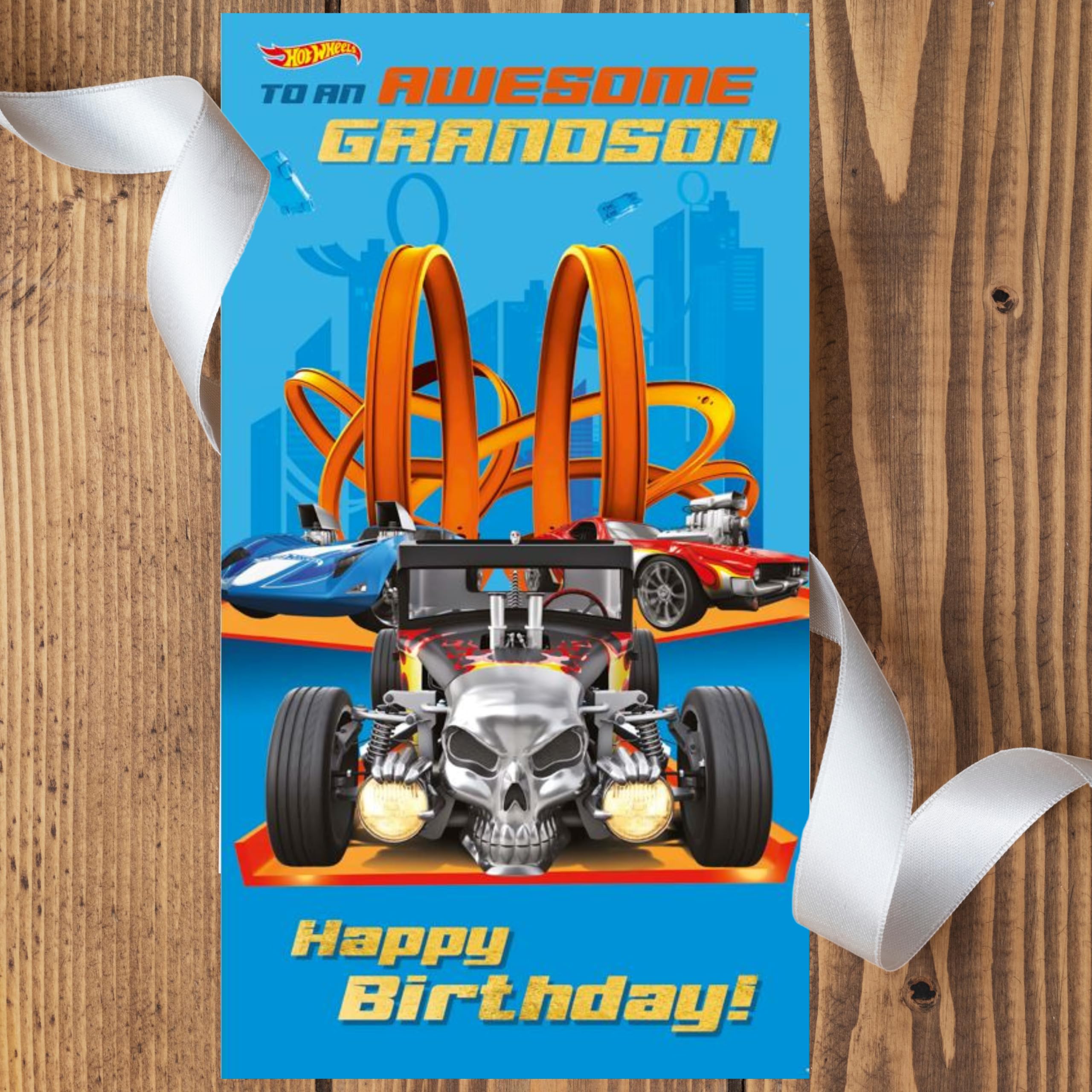 Danilo Promotions LTD Hot Wheels Grandson Birthday Card | 5x9 Inches | Officially Licensed 5