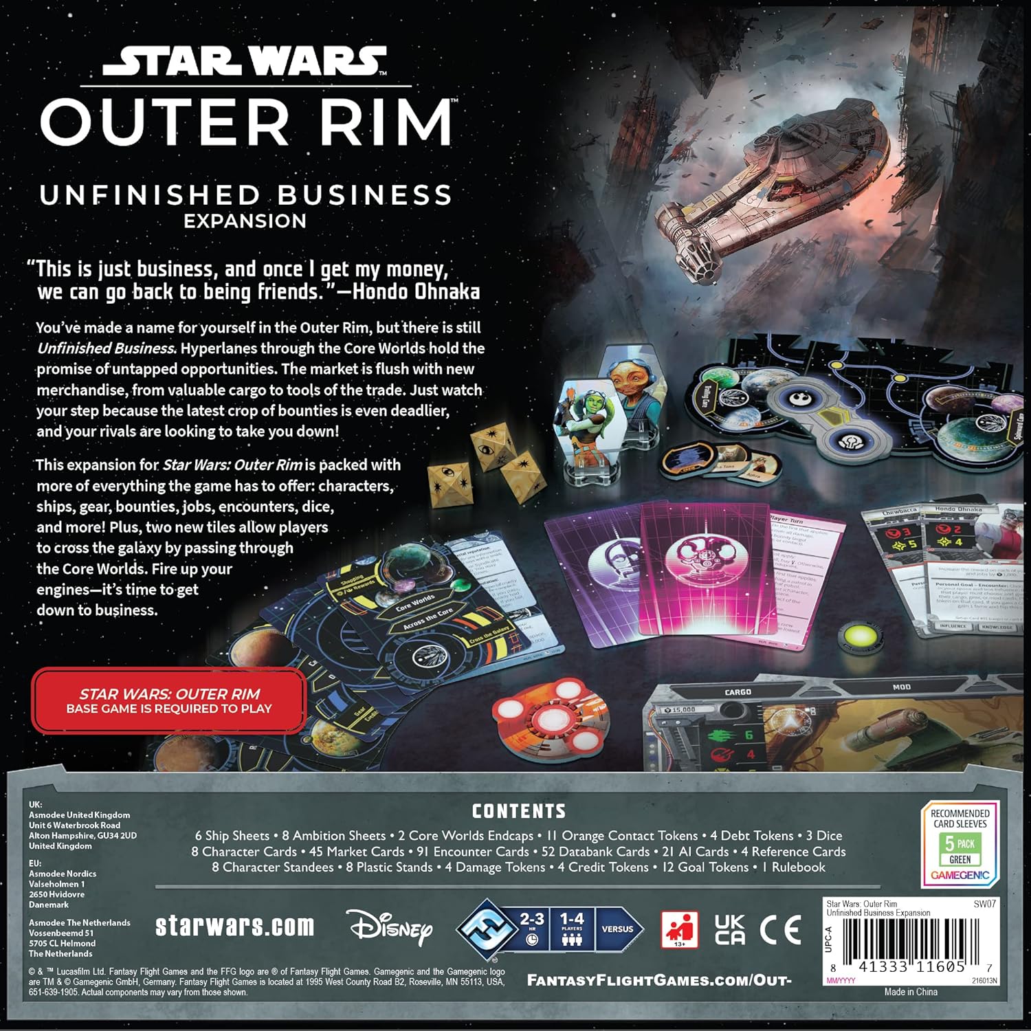 Fantasy Flight Games Star Wars Outer Rim: Unfinished Business Expansion Board Game (FFGSW07) 3