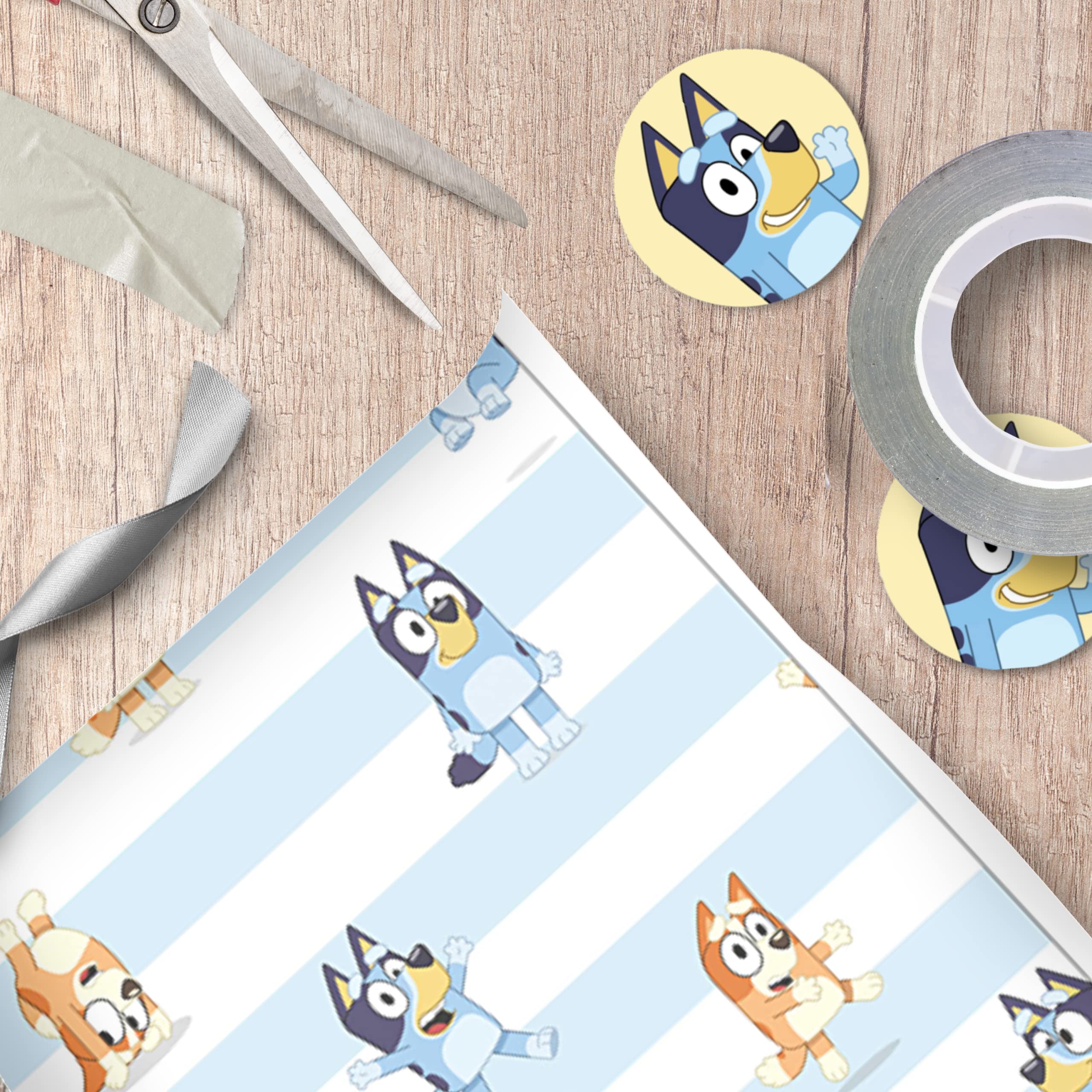 Bluey Gift Wrapping Paper 3 Pack - 6 Sheets & 6 Tags | 70cm x 50cm 5