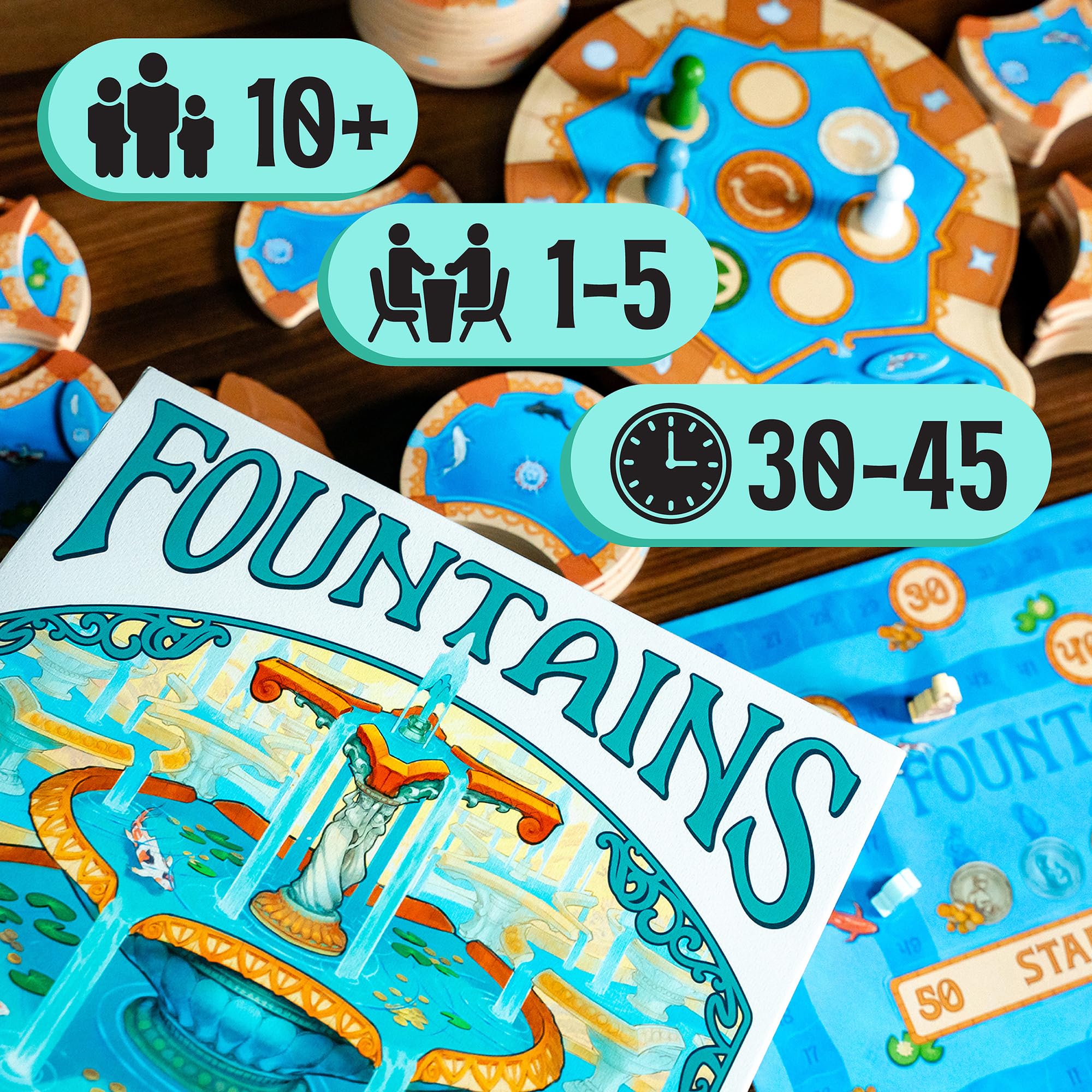 USAopoly Fountains Board Game 8