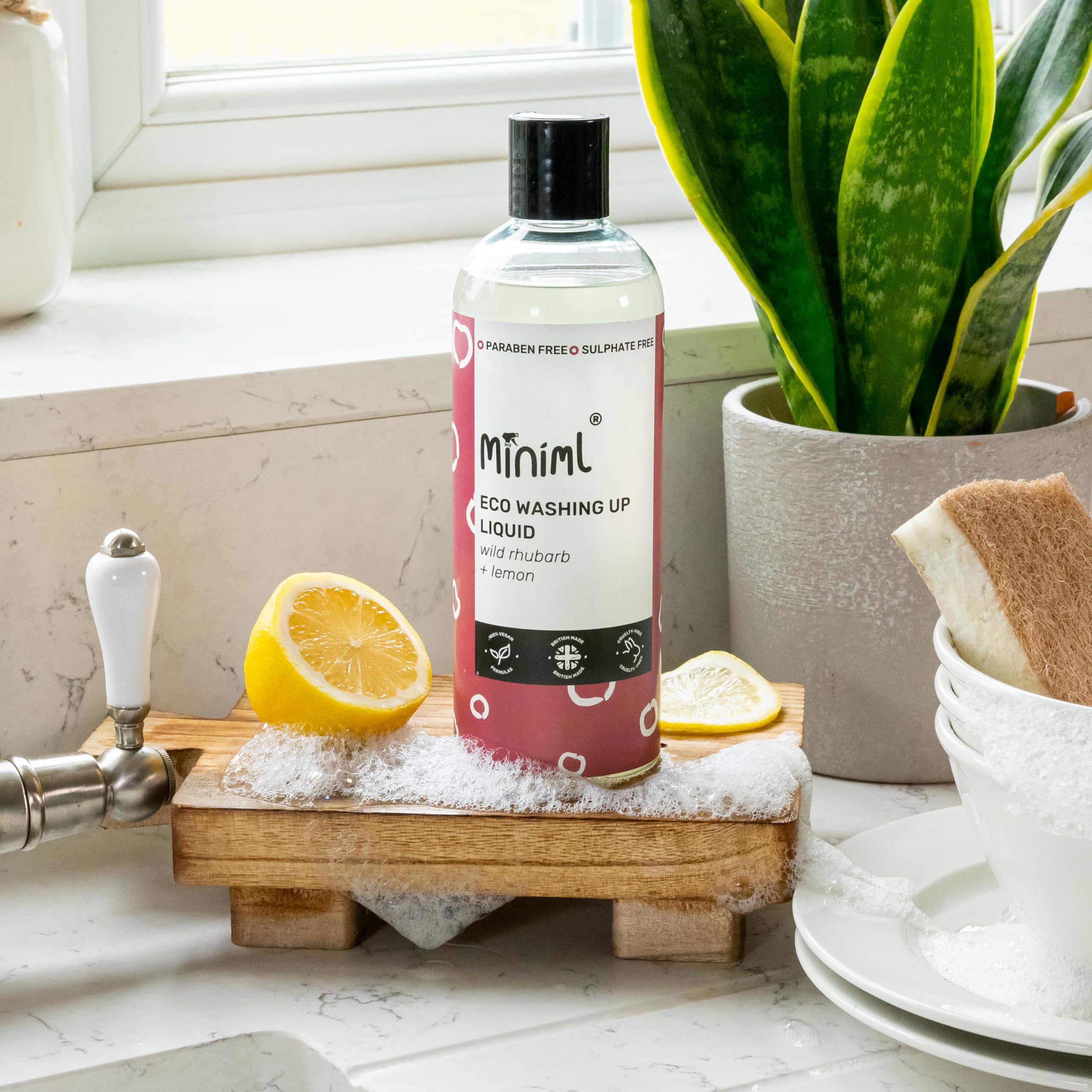 Miniml - Eco Washing Up Liquid 500ml Rhubarb Scented Non-Bio & Skin-Sensitive 6