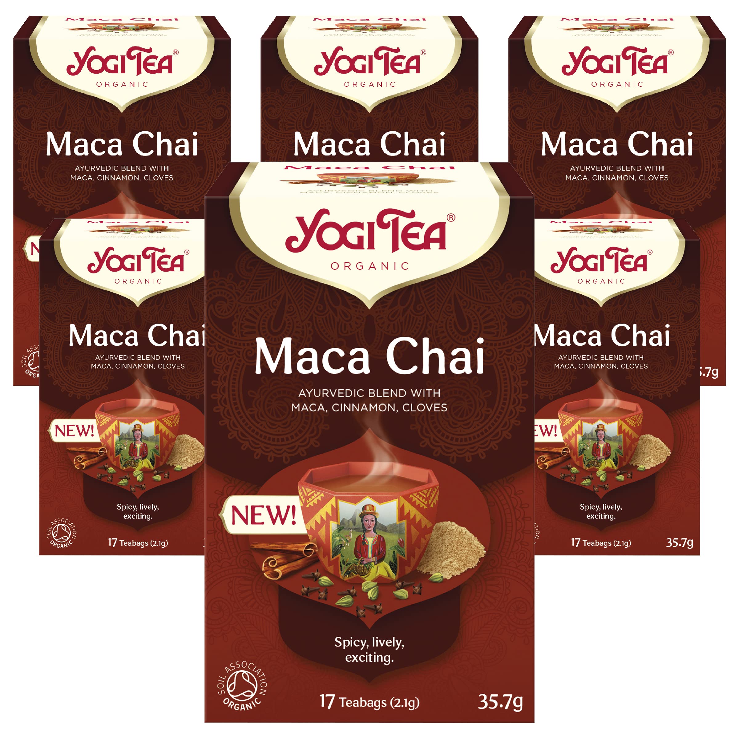 YOGI TEA - Maca Chai Organic Herbal Tea, Blend of Cinnamon, Cloves & Maca, 102 Tea Bags