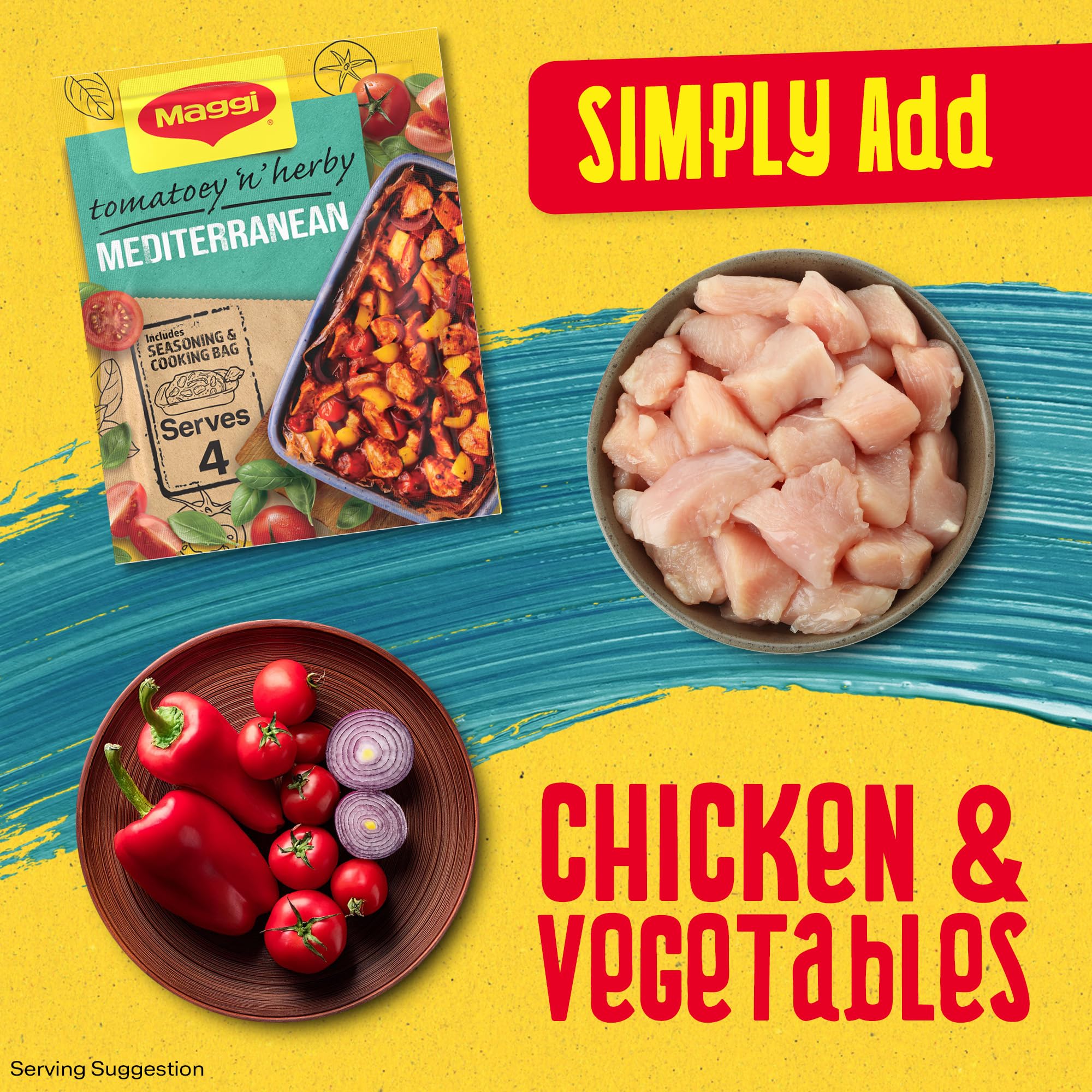 MAGGI So Juicy Chicken Mediterranean Recipe Mix (37g Sachet) with Cooking Bag 4