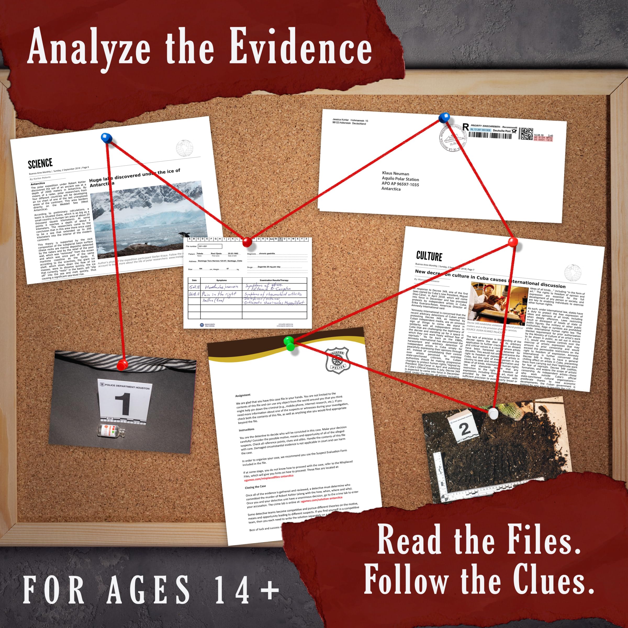 Murder Mystery Party Death in Antarctica Case Files Board Game 9