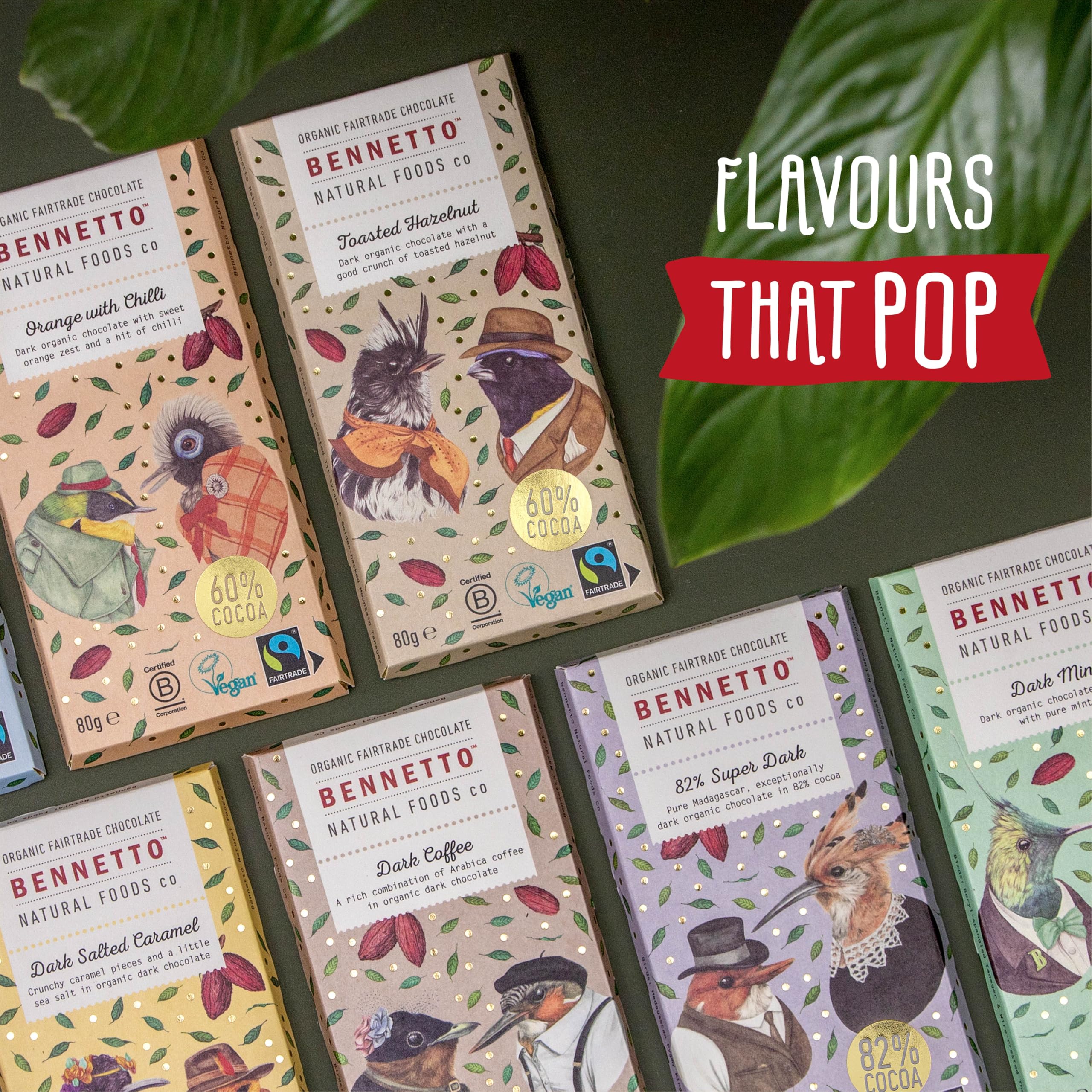 Bennetto Raspberries in Dark Chocolate Bar - Organic, Vegan, Fairtrade, 60% Cocoa 6