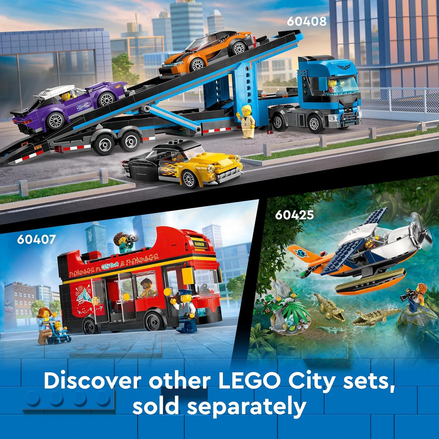 LEGO City Robot World Roller-Coaster Park Set 60421 - Building Toy with Mech, Arcade & Minifigures 9
