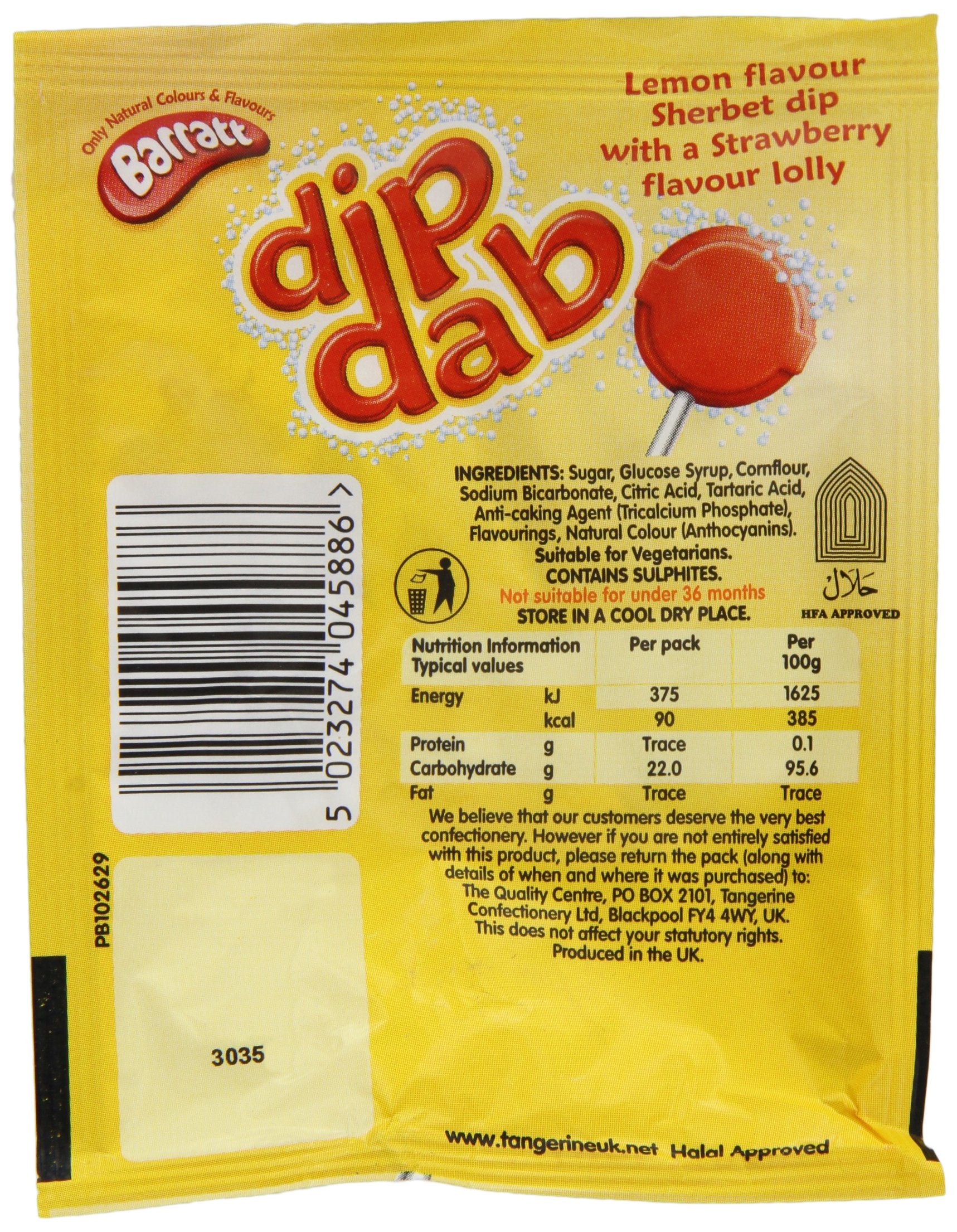 Barratt Dip Dab Strawberry Lolly with Sherbet - 23g
