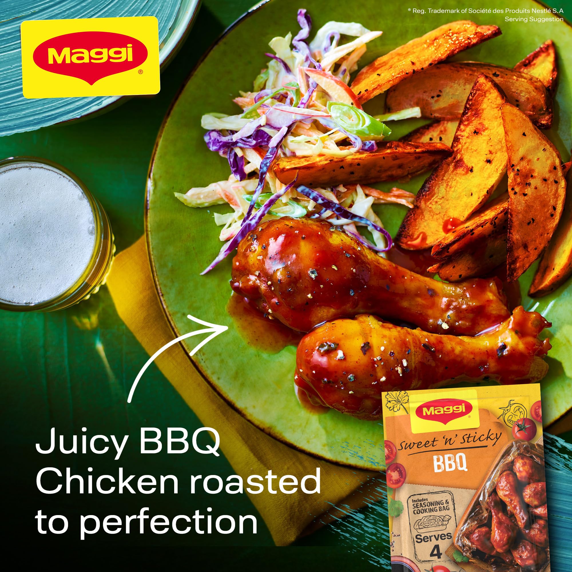 MAGGI So Juicy BBQ Chicken Recipe Mix (41g Sachet) 7