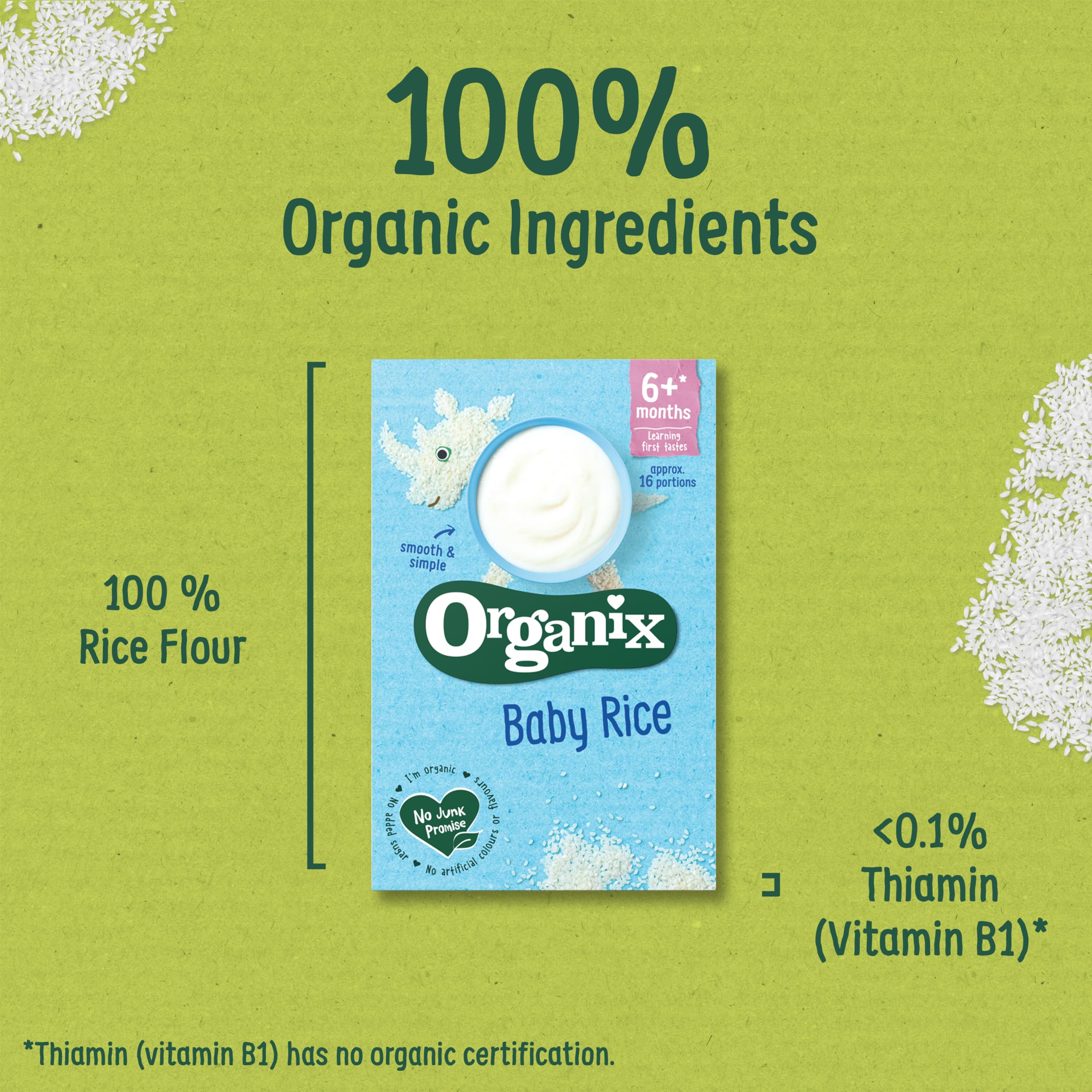 Organix Baby Rice Organic Weaning Snack for 6+ Months - 100g (Pack of 5) 5