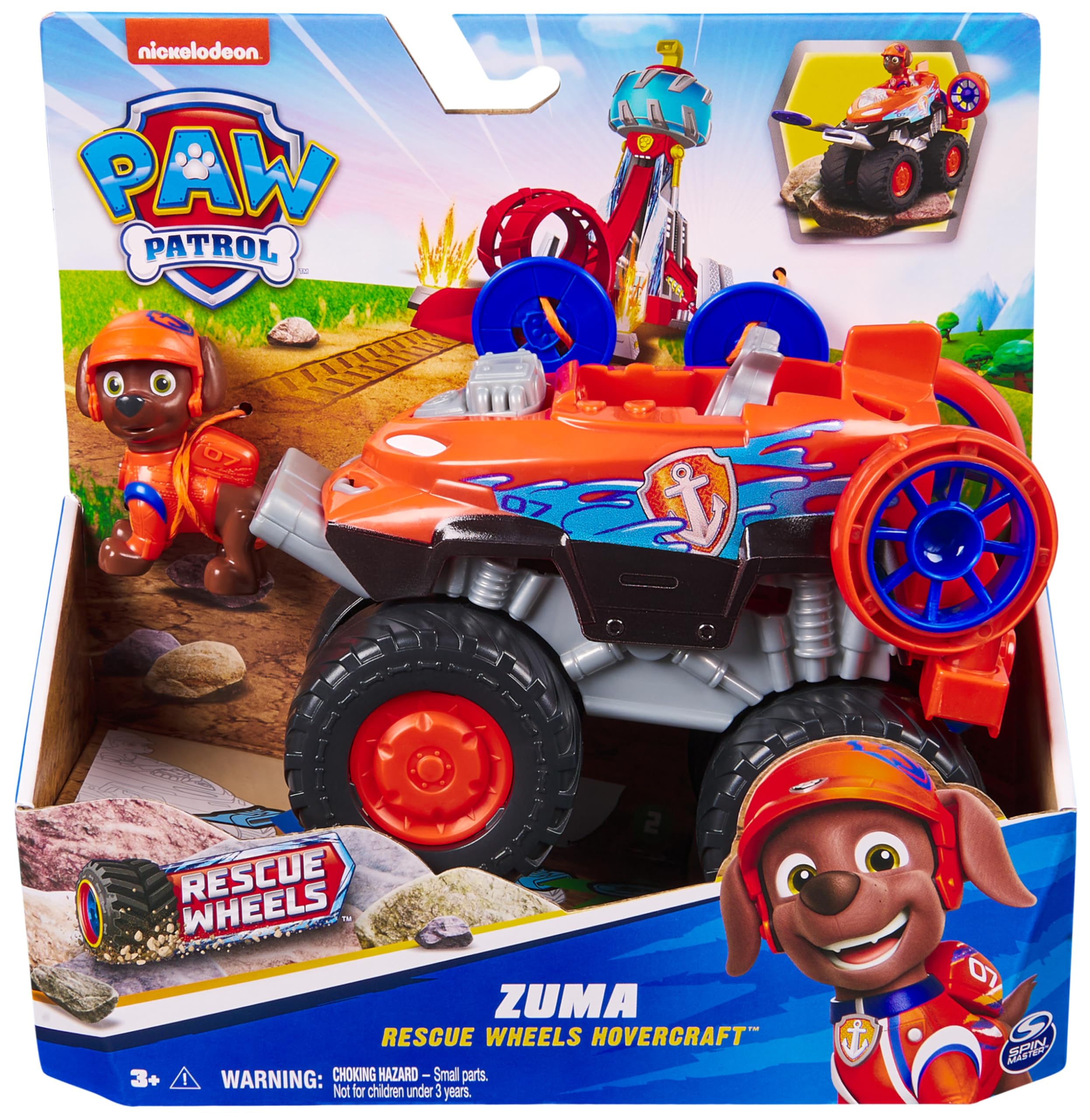 Paw Patrol Rescue Wheels Zuma's Hovercraft Toy Truck with Projectile Launcher - Ages 3+