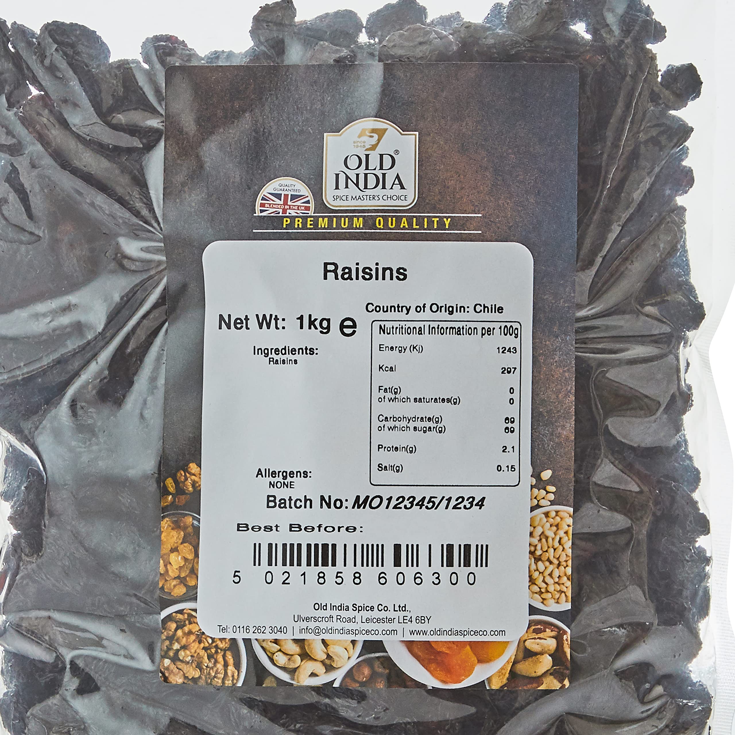 Old India Raisins 1kg - Natural, Additive-Free Dried Fruit in Heat-Sealed Packaging 3