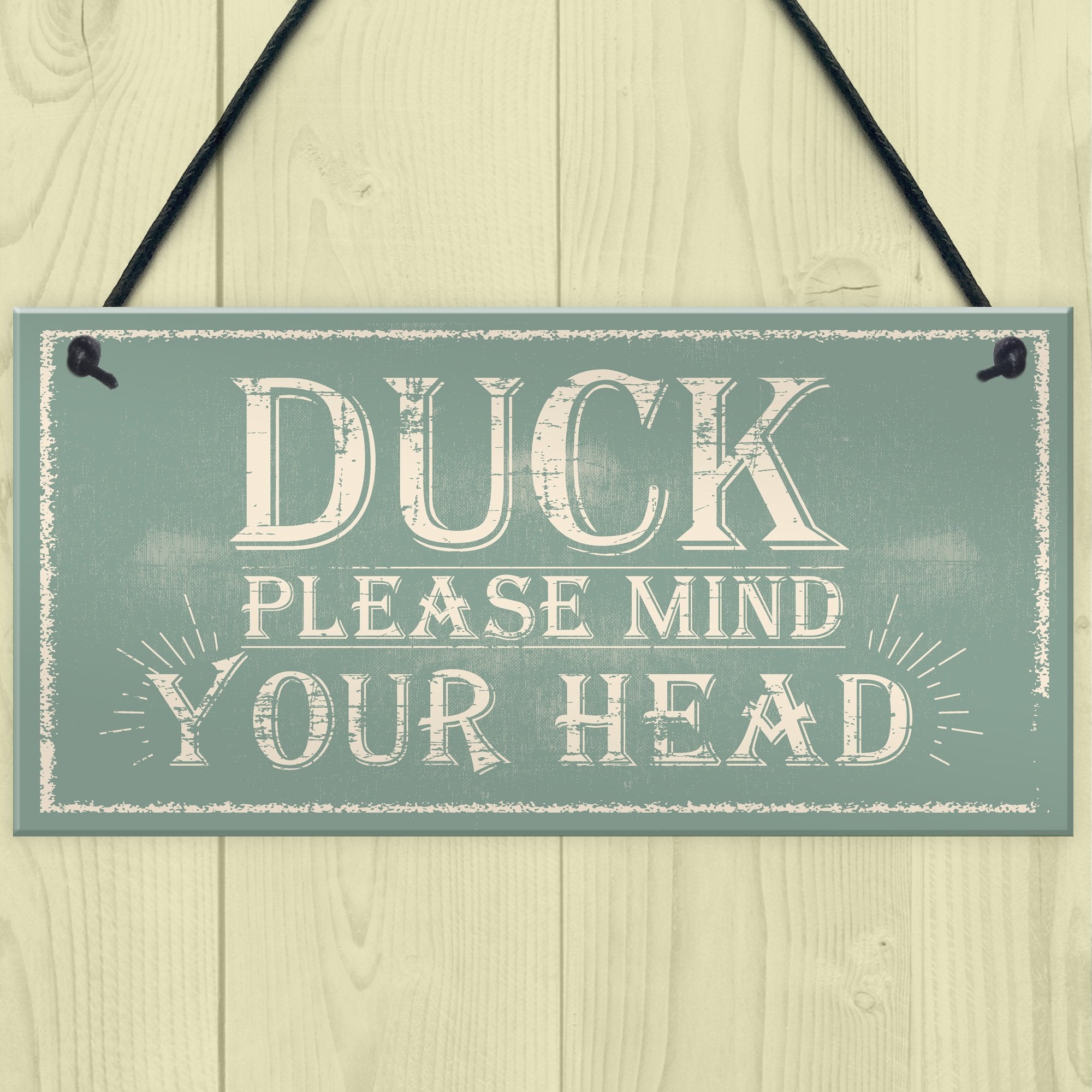 RED OCEAN Mind Your Head Friendship Home Gift Hanging Door Wall Plaque | PVC | 200 x 100 mm 2