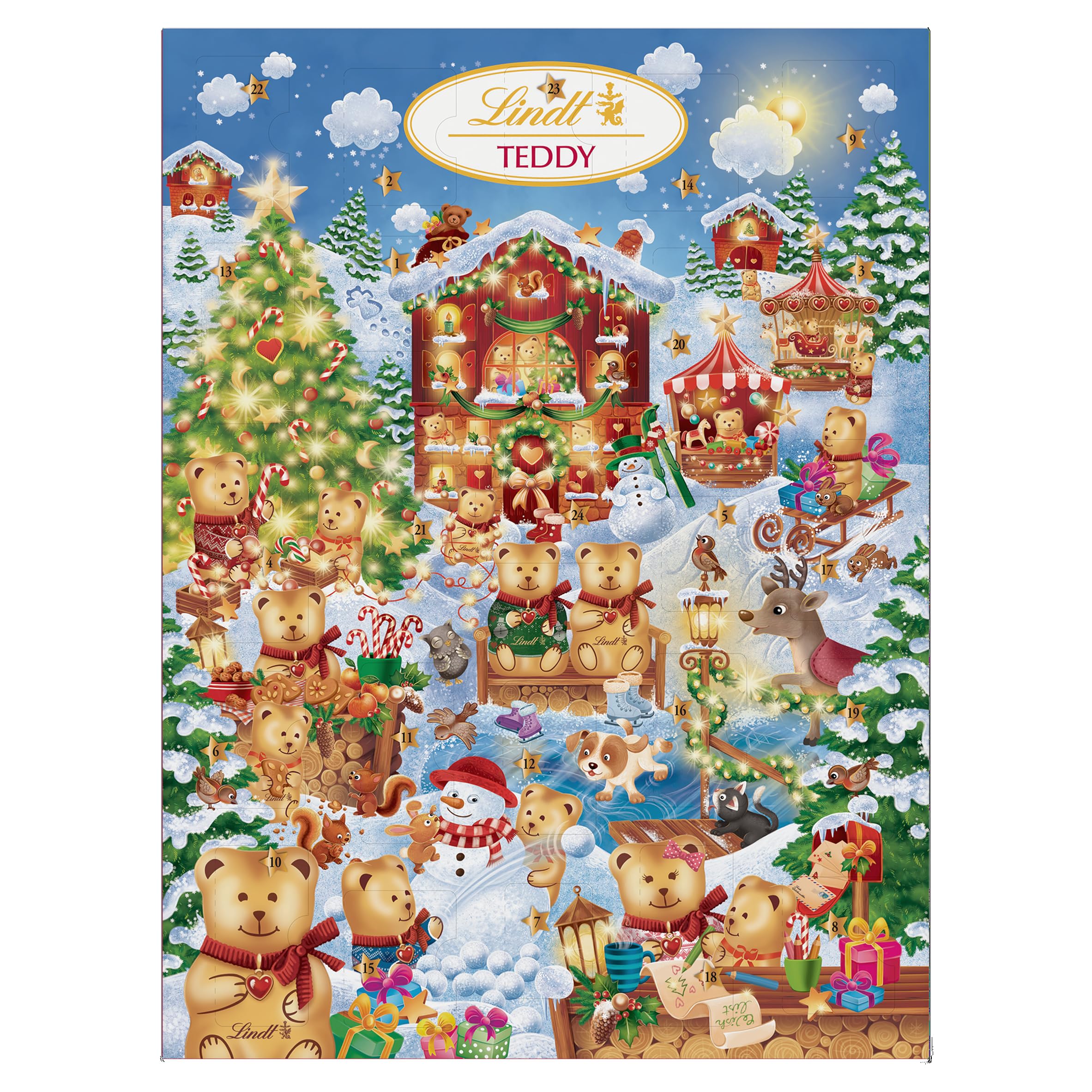 Lindt Teddy Winter Wonderland Advent Calendar 2025 – 170g Milk & White Chocolate