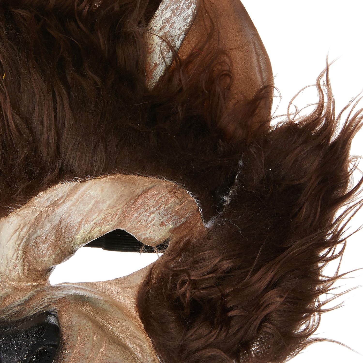 Smiffys Werewolf Half Face Mask - Brown Latex with Fur & Teeth 3