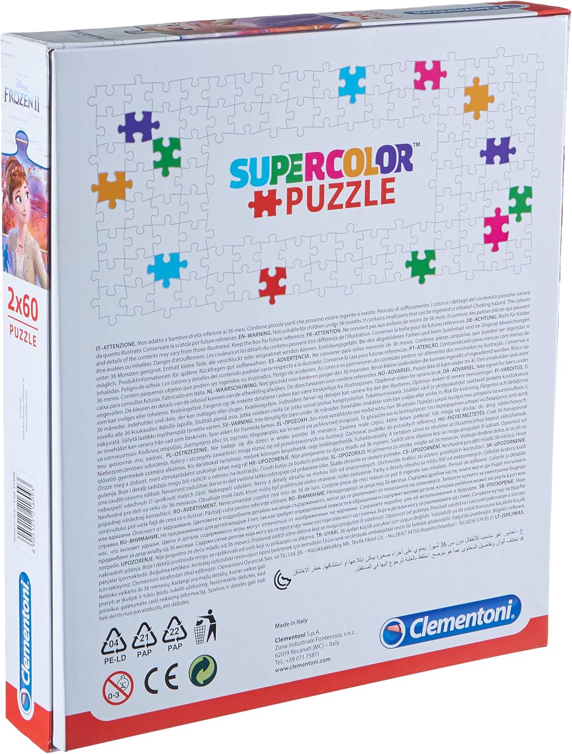 Clementoni Frozen 2 Supercolor 2 x 60-Piece Puzzle - Educational Jigsaw for Kids Ages 5+ 4