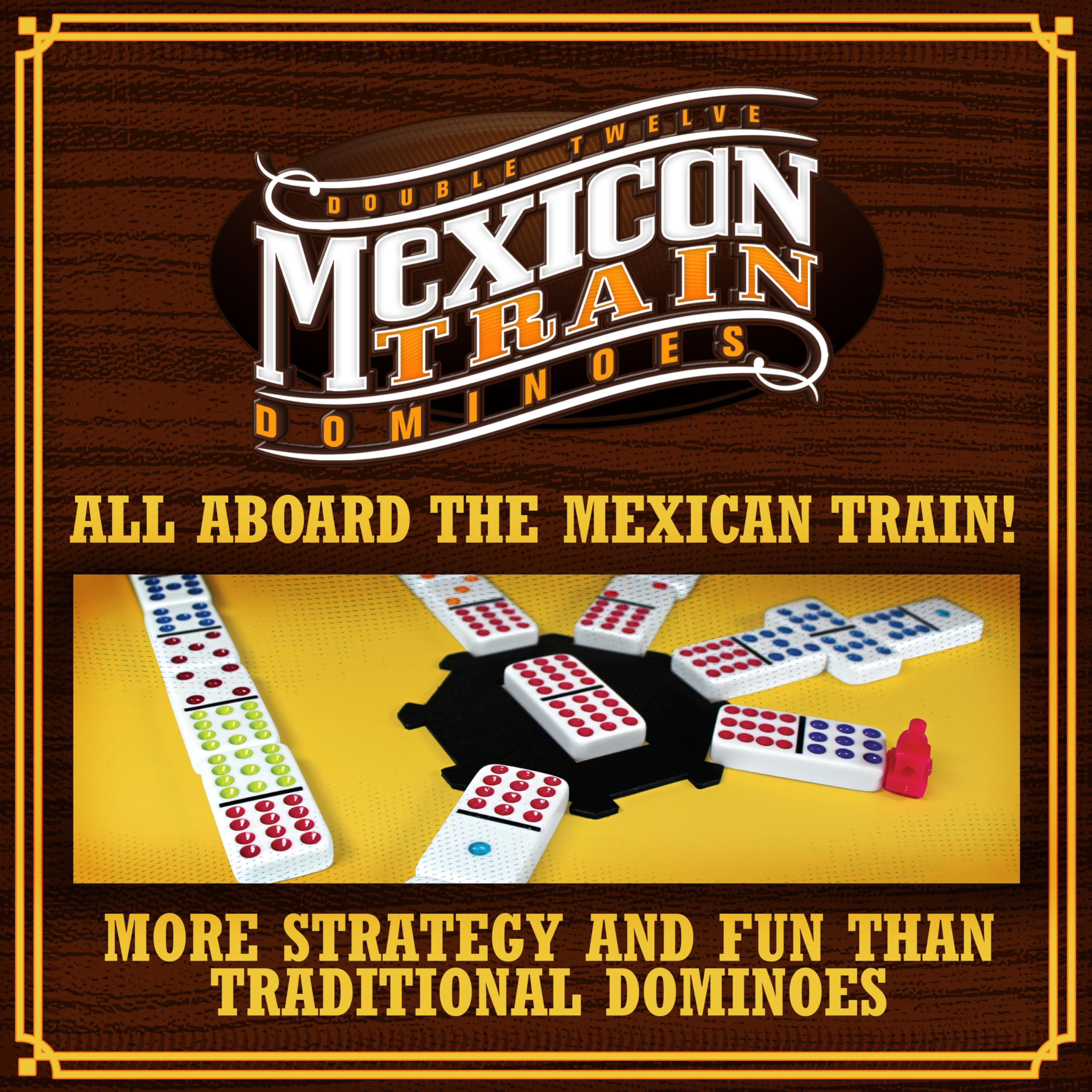 Goliath Mexican Train Dominoes Game | 91-Piece Domino Set for Family Game Night 7