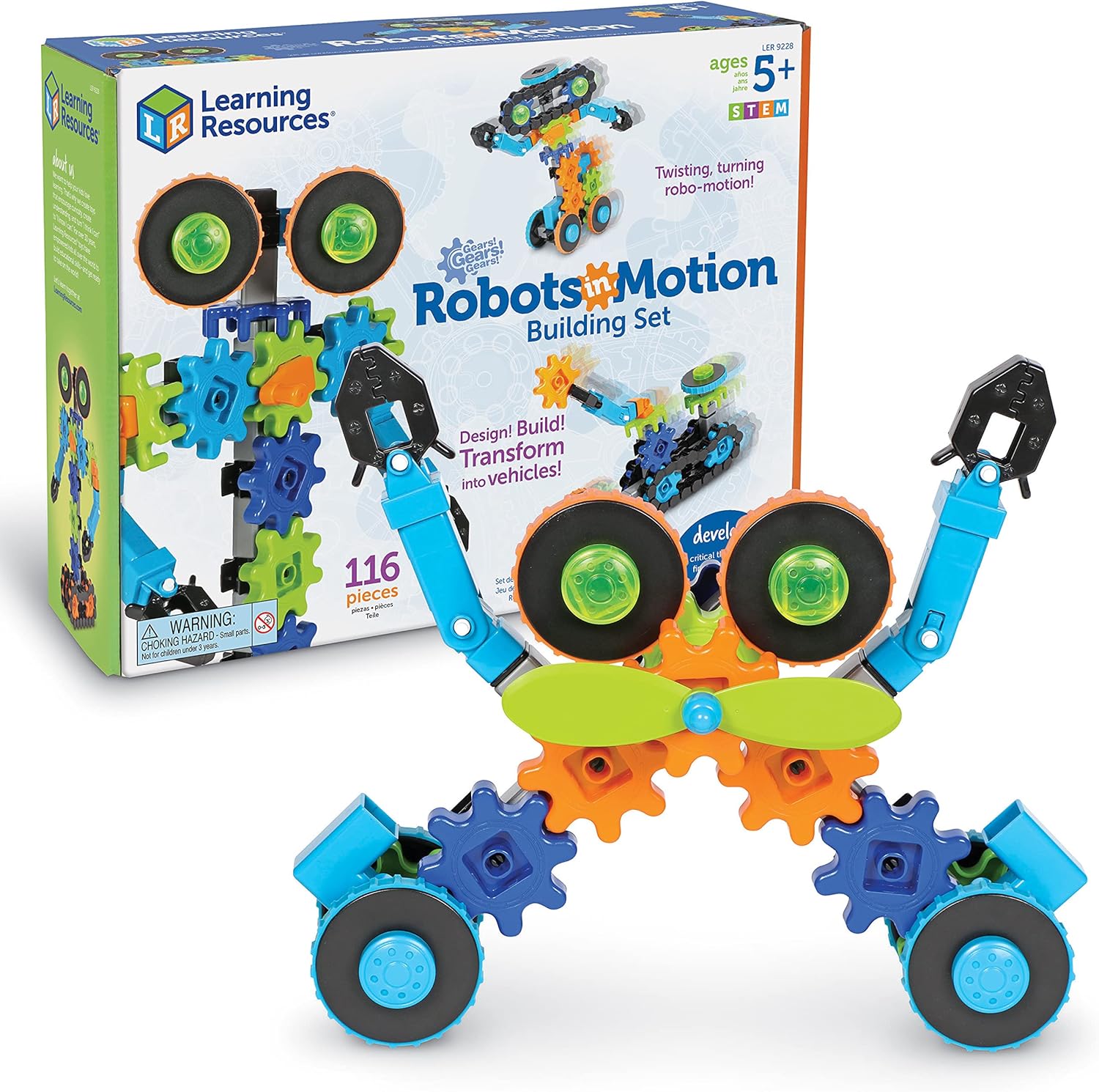 Learning Resources Gears! Gears! Gears! Robots in Motion - STEM Building Set for Kids Ages 5+ 1