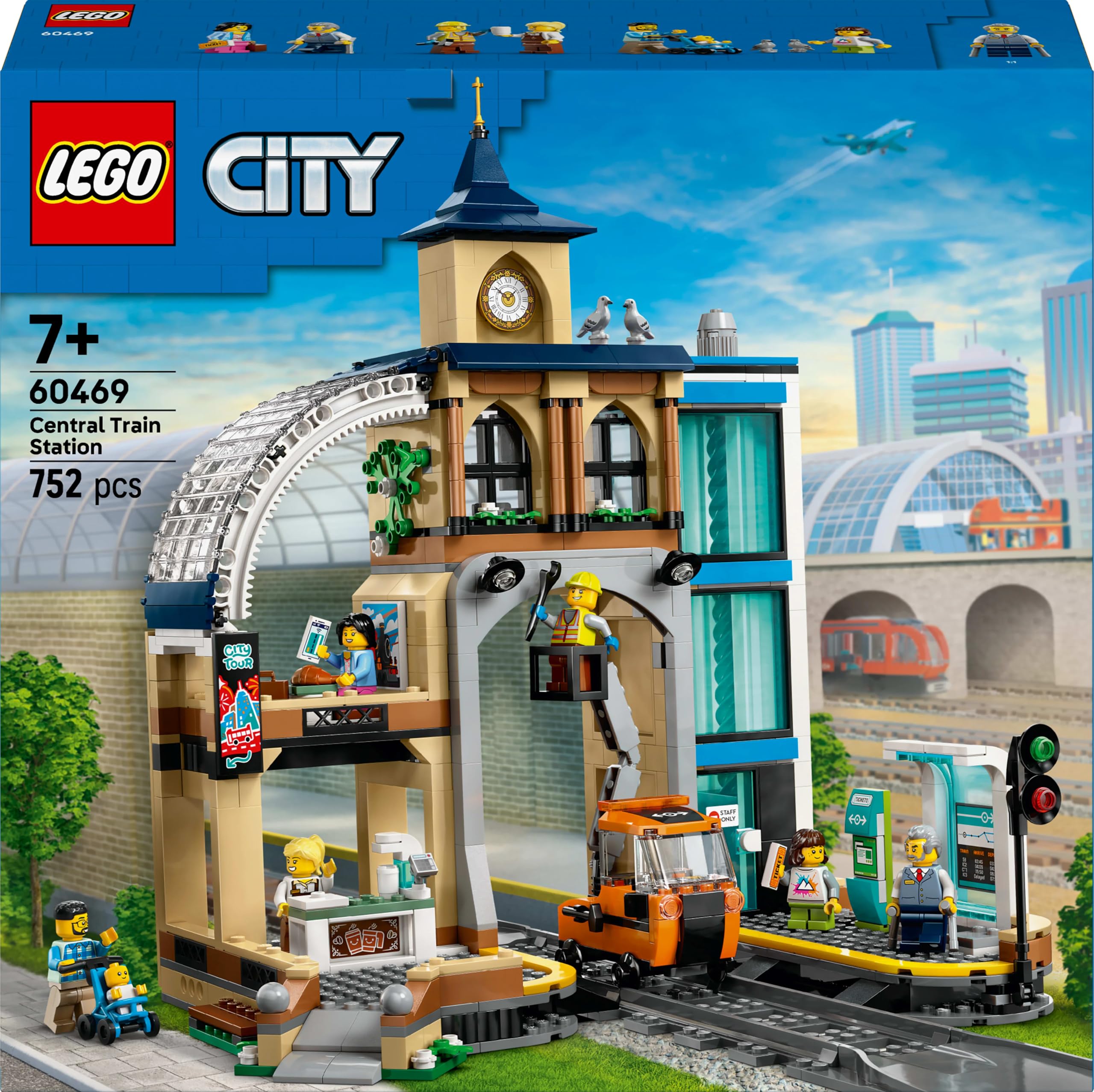 LEGO City Central Train Station Set with Maintenance Vehicle - Building Toy for Kids 7+ 16