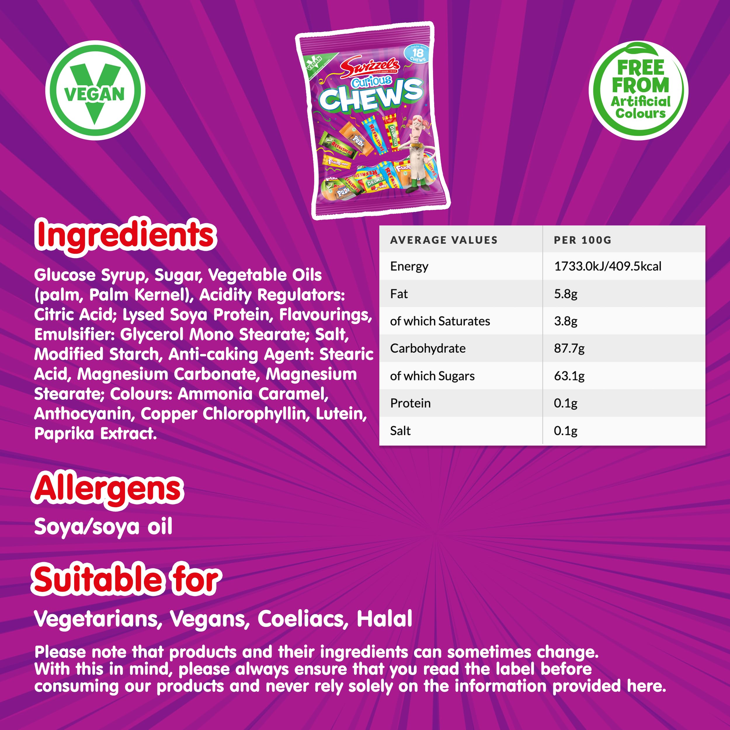 Swizzels Curious Chews 171g, White 7