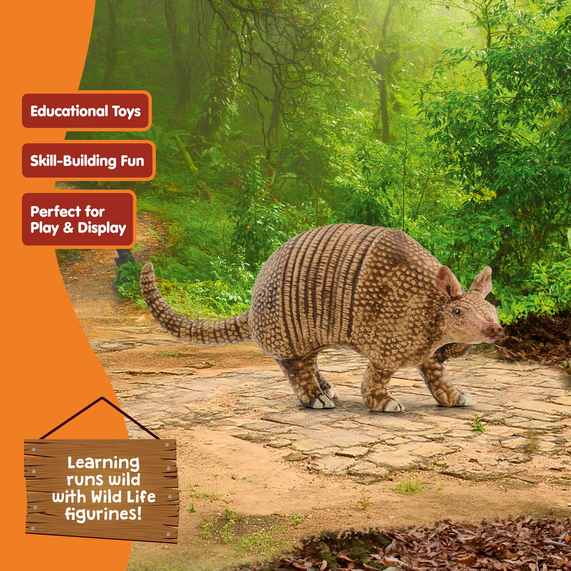 SCHLEICH Armadillo Figurine - Highly Detailed Wildlife Toy for Ages 3+ 4