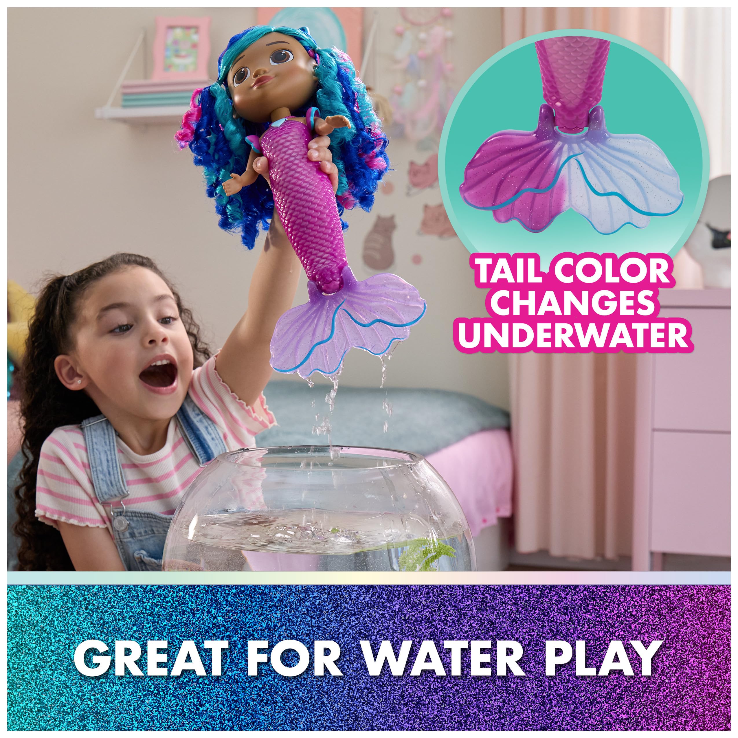 Mermaid Gabby Doll - Light-Up Heart & Color-Changing Tail for Kids 3+ 8