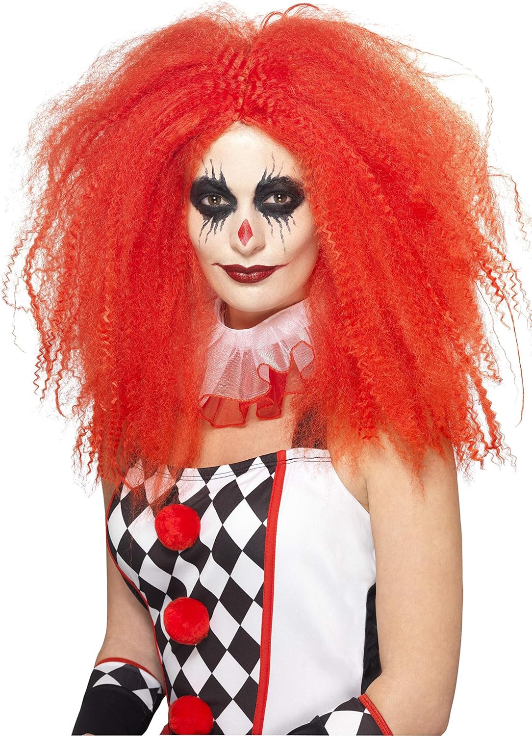 Smiffys Red Crimped Clown Wig for Women