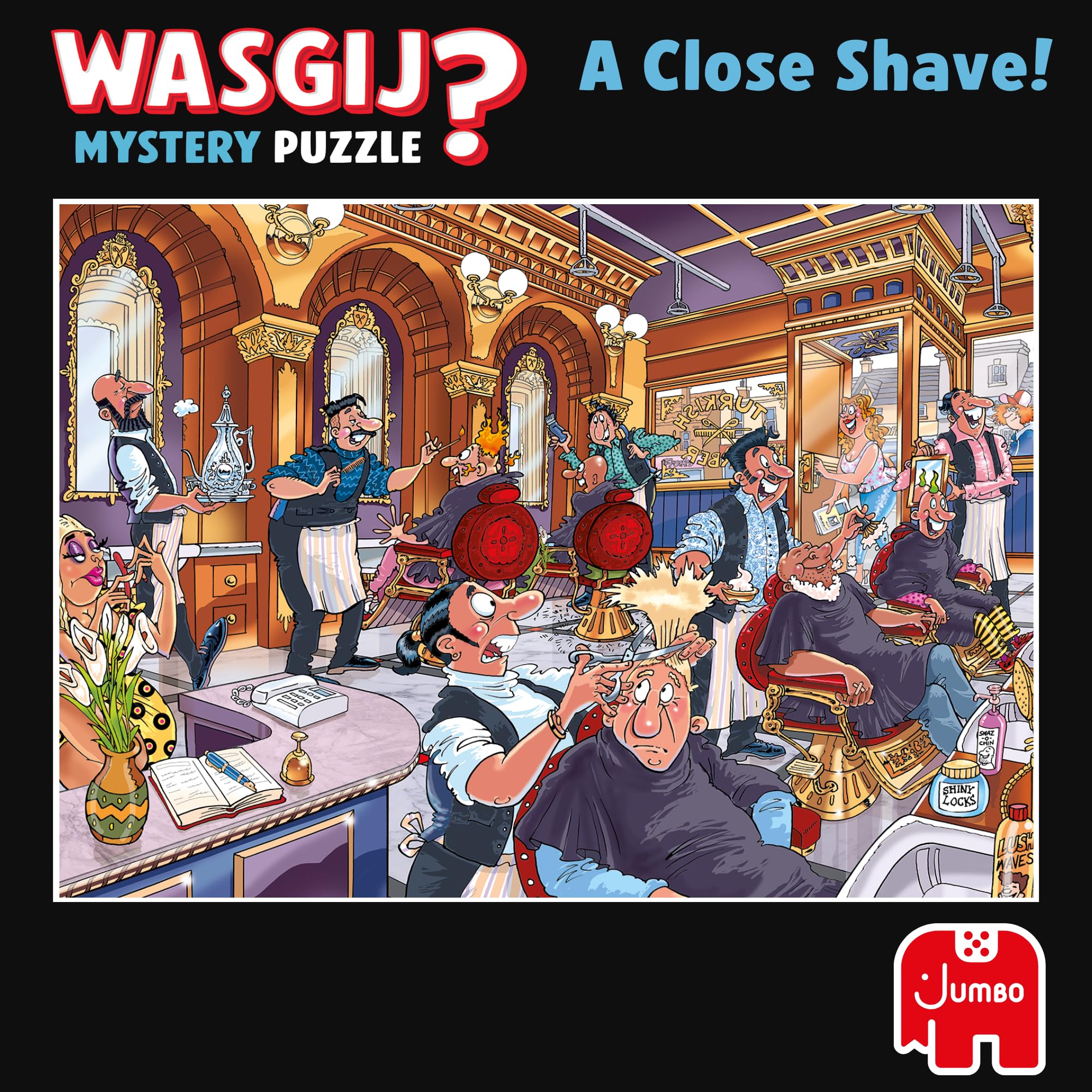 Jumbo Wasgij Mystery 27, A Close Shave - 1000 Piece Jigsaw Puzzle for Adults | Multicolor 9