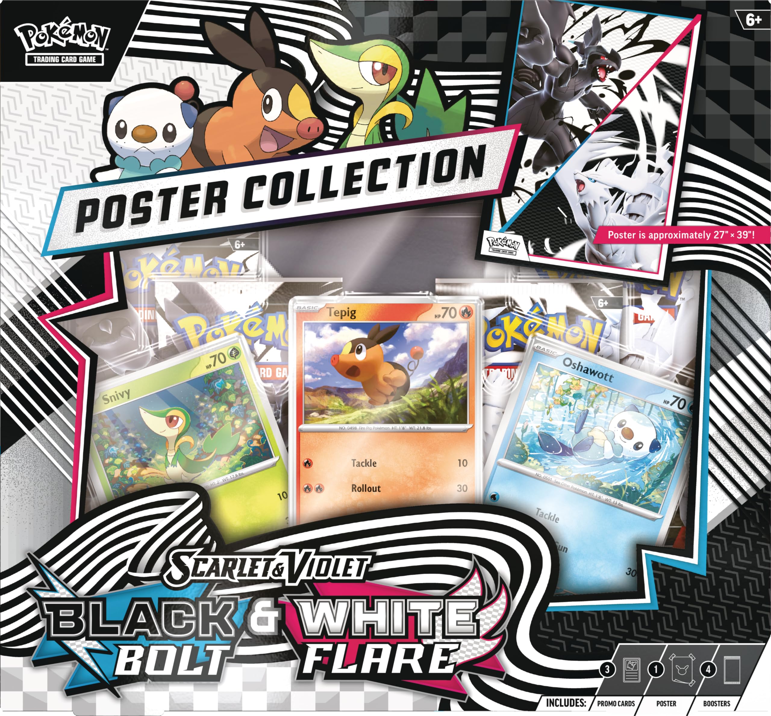 Pokémon TCG: Unova Poster Collection with 3 Foil Promo Cards & 4 Booster Packs