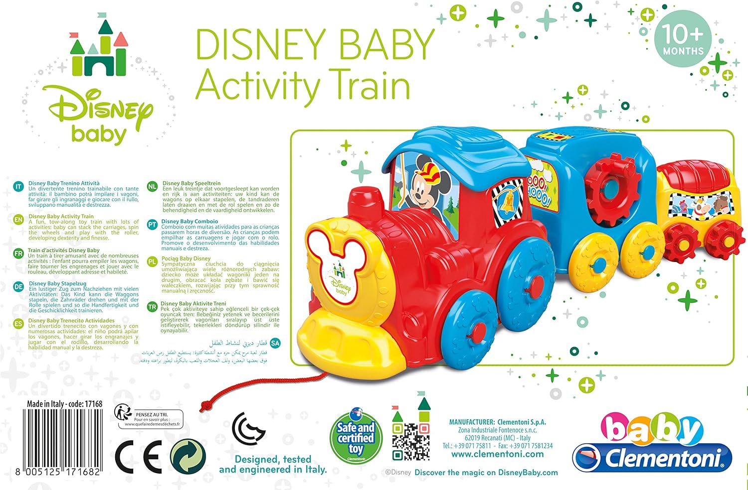 Clementoni Disney Baby Activity Train - Pull-Along Toy with Mechanical Activities for Toddlers 9