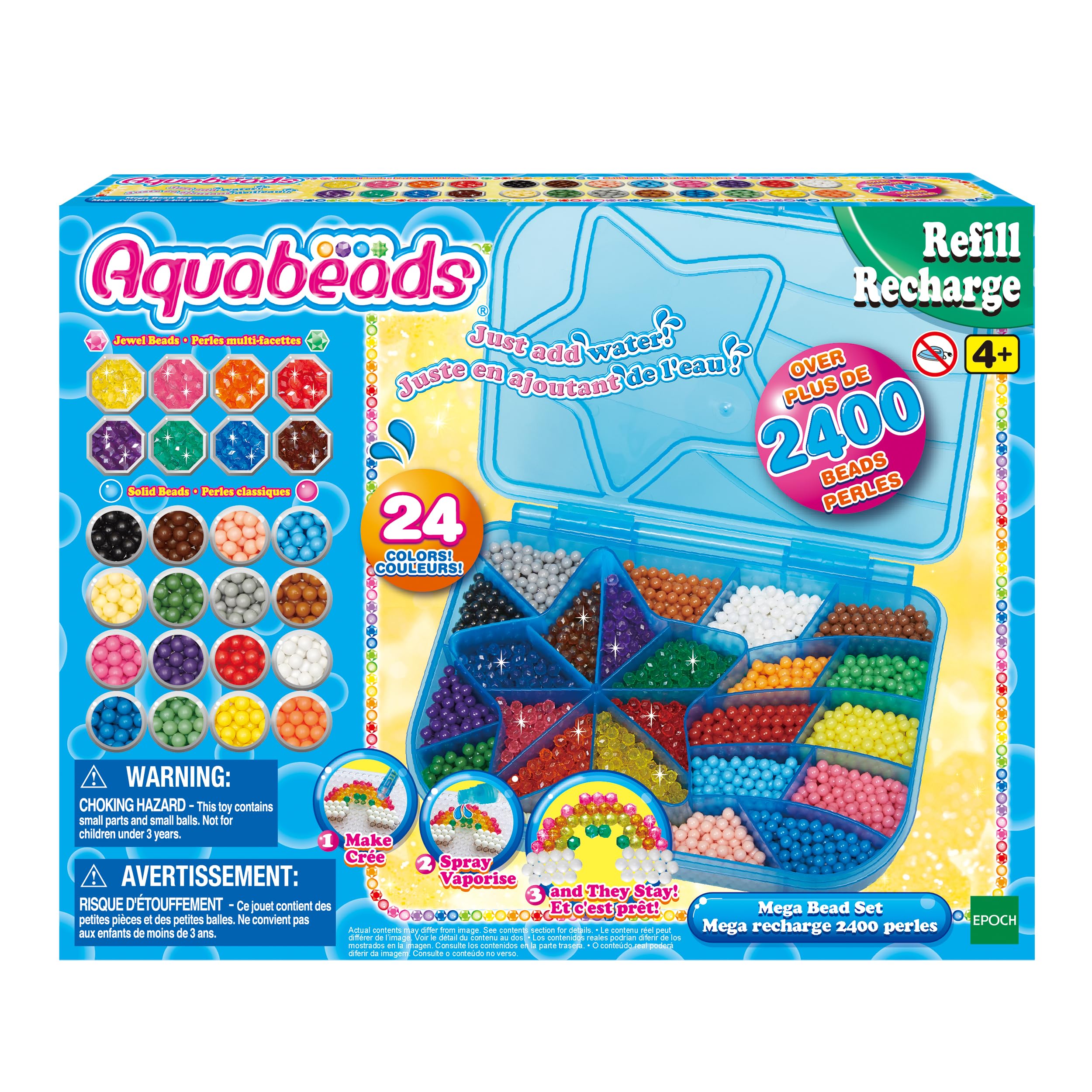 Aquabeads Mega Bead Set AB31502 - 2400 Beads in 24 Colors Craft Kit 7