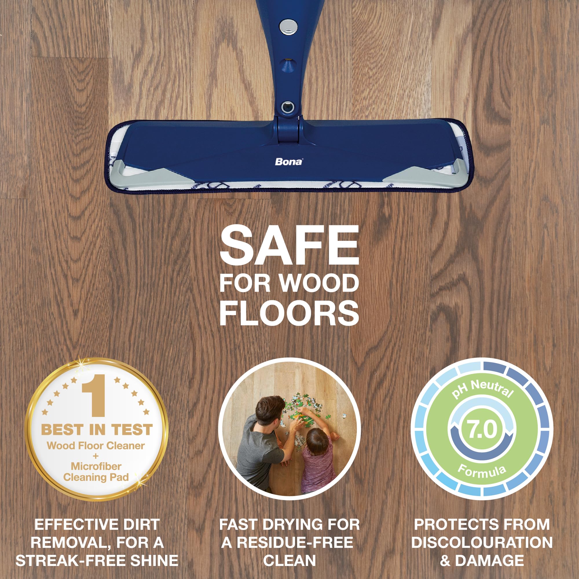 Bona Premium Spray Mop Cartridge - Wood Floor Cleaner for Varnished or Hard Floors, 850ml 2