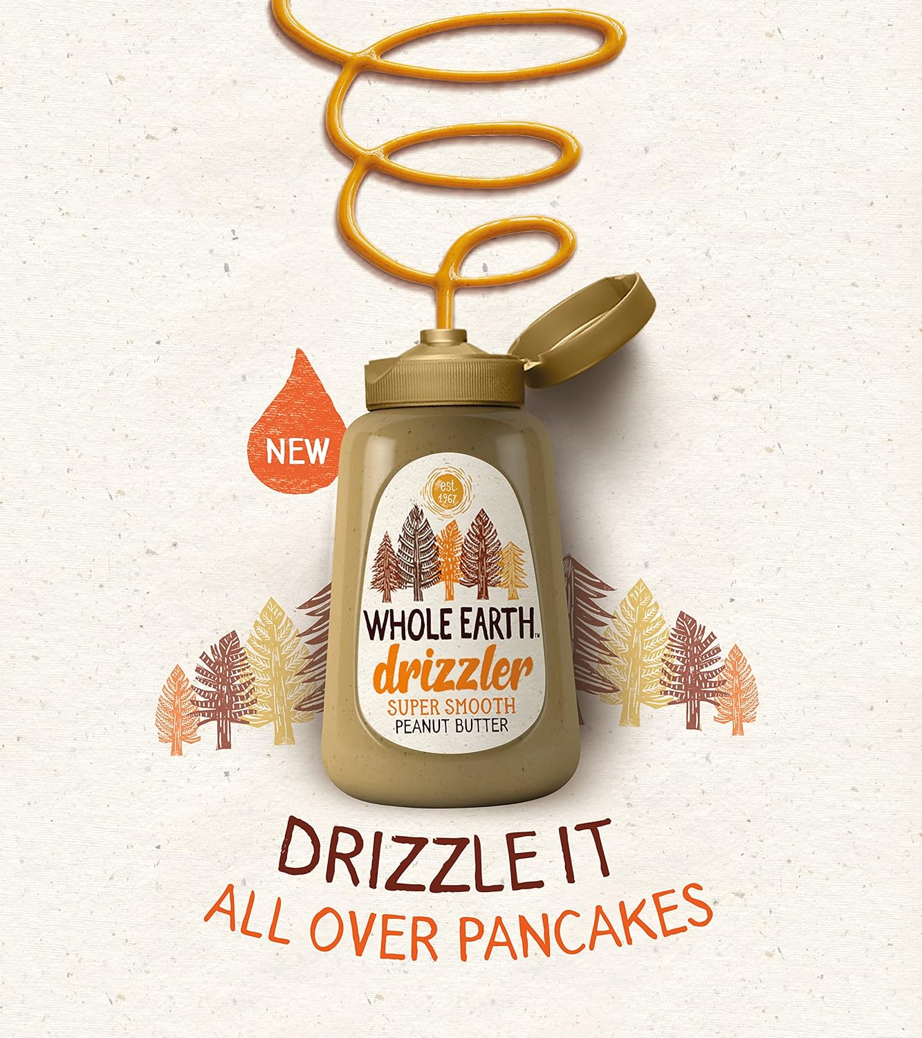 Whole Earth Drizzler Original Roasted Peanut Butter - Super Smooth Squeezy Spread 7