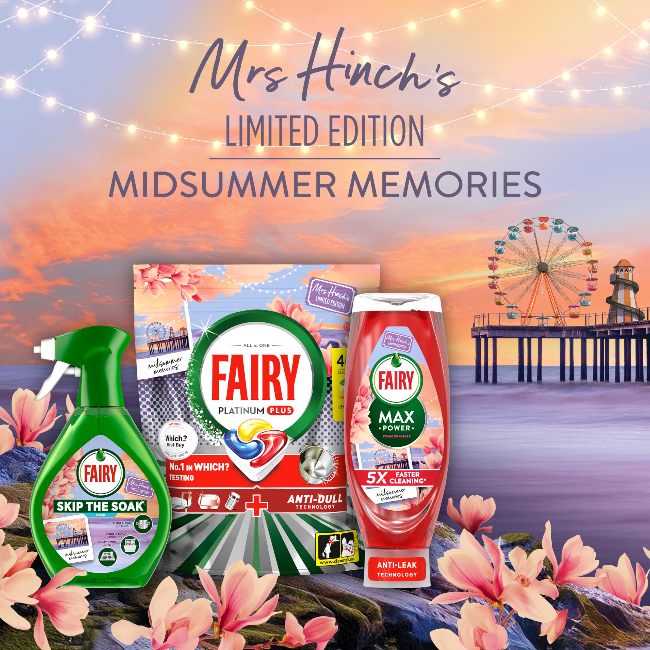 Fairy Max Power Mrs Hinch's Midsummer Memories Washing-Up Liquid | 730 ml | Concentrated 7