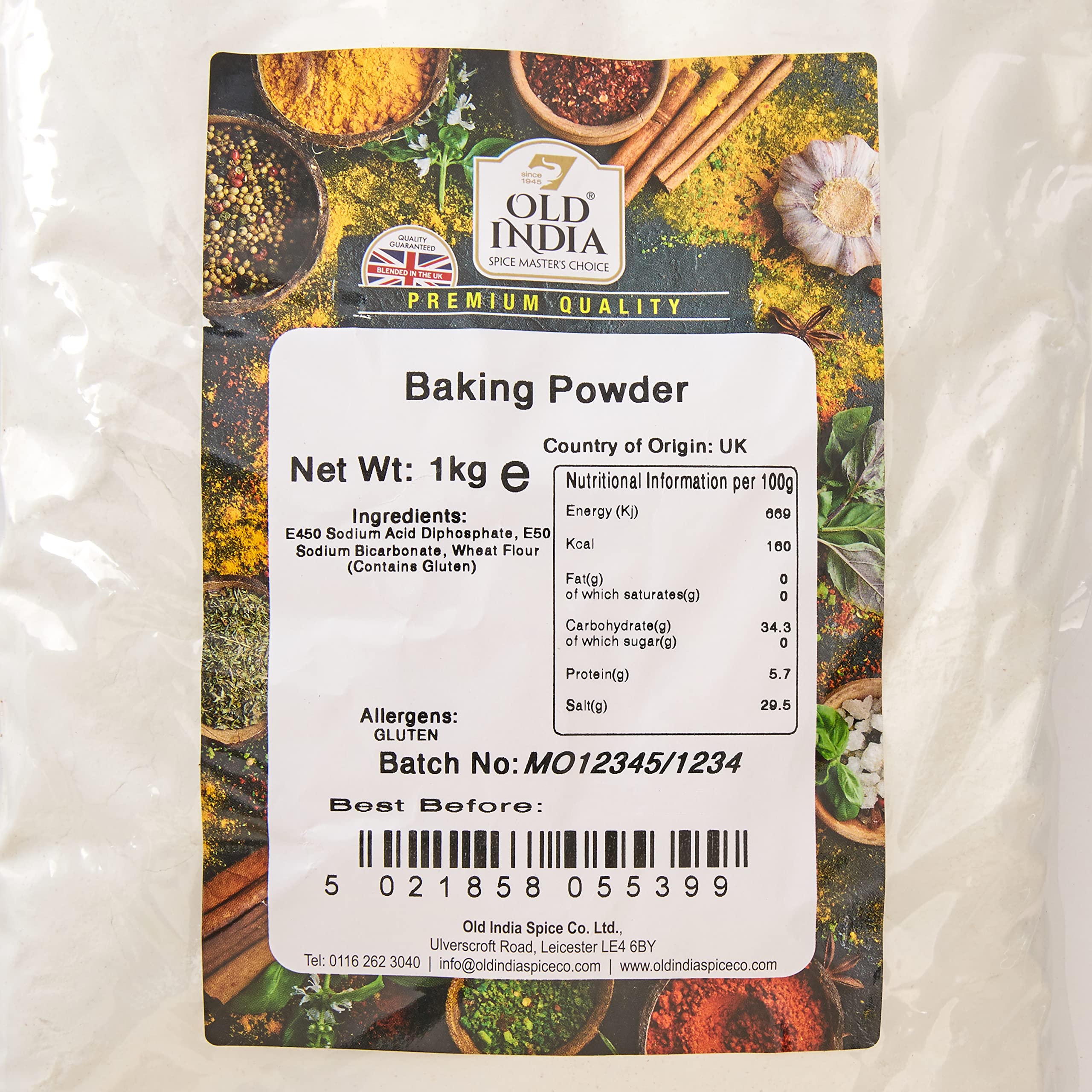 Old India Baking Powder 1kg - Natural, Additive-Free Raising Agent for Baking 3