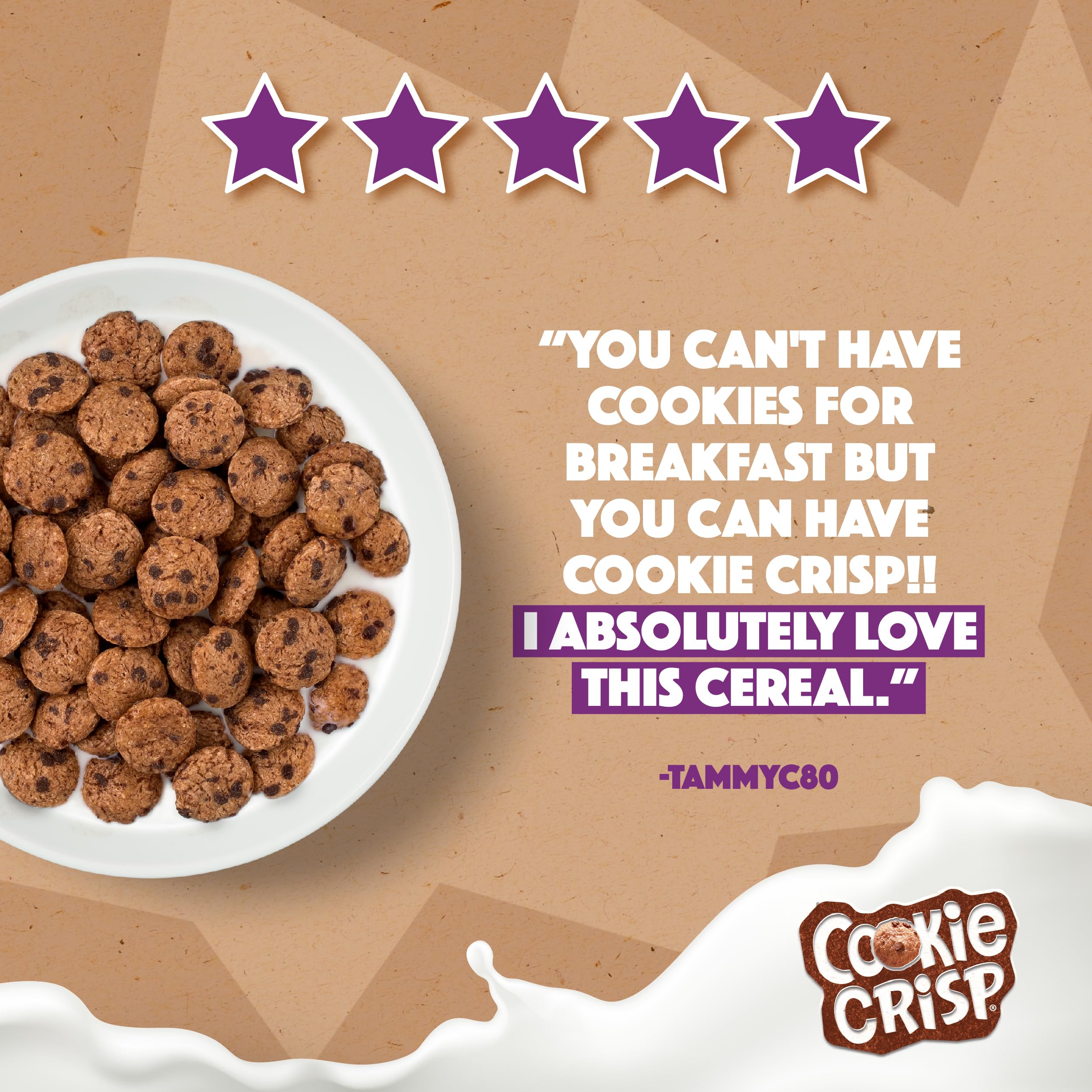 Nestlé Cookie Crisp Cereal 500g - Chocolate Flavour Crispy Wheat and Maize Breakfast Cereal 8