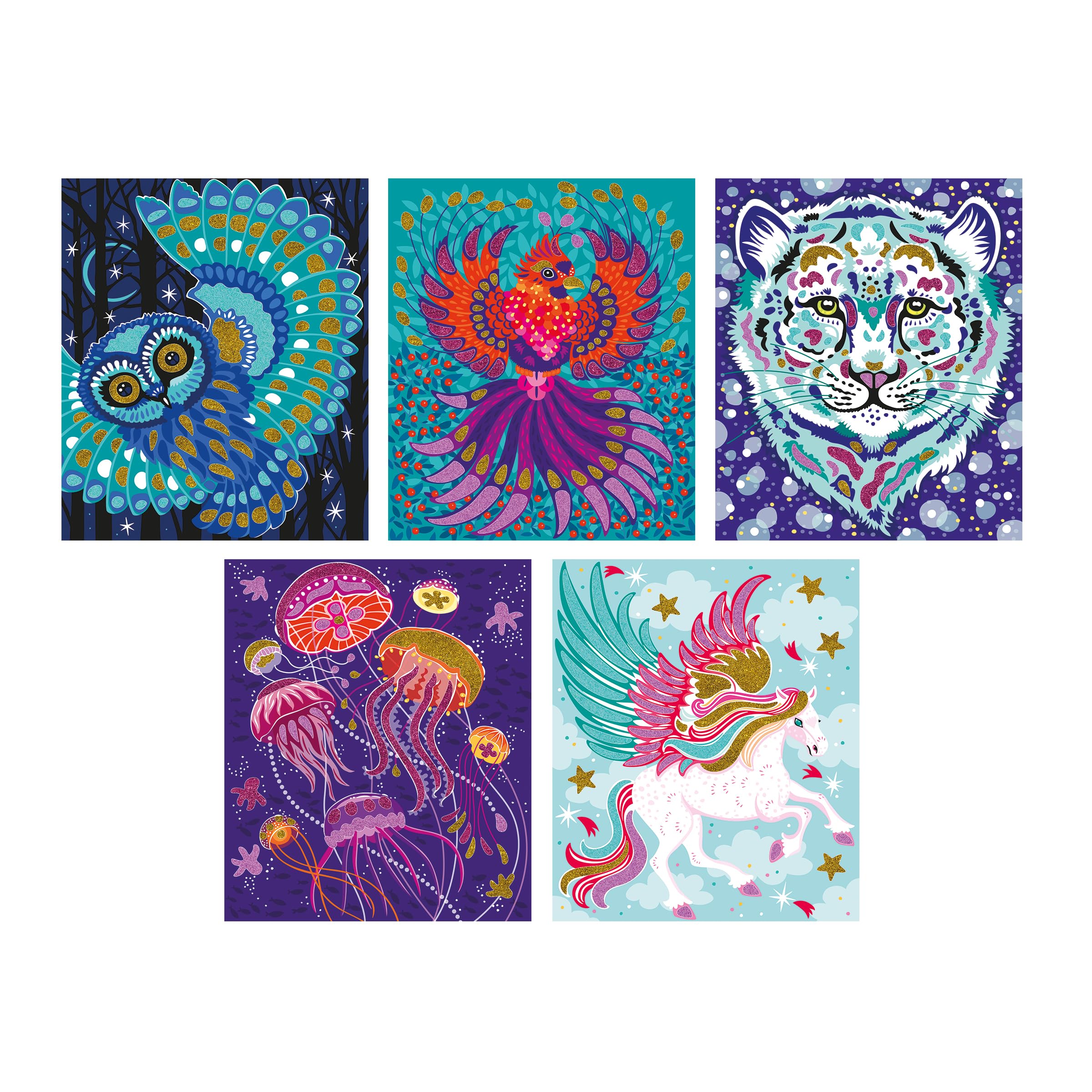 Janod Sparkling Glitter and Sand Animals - Children's Craft Activity Kit 7