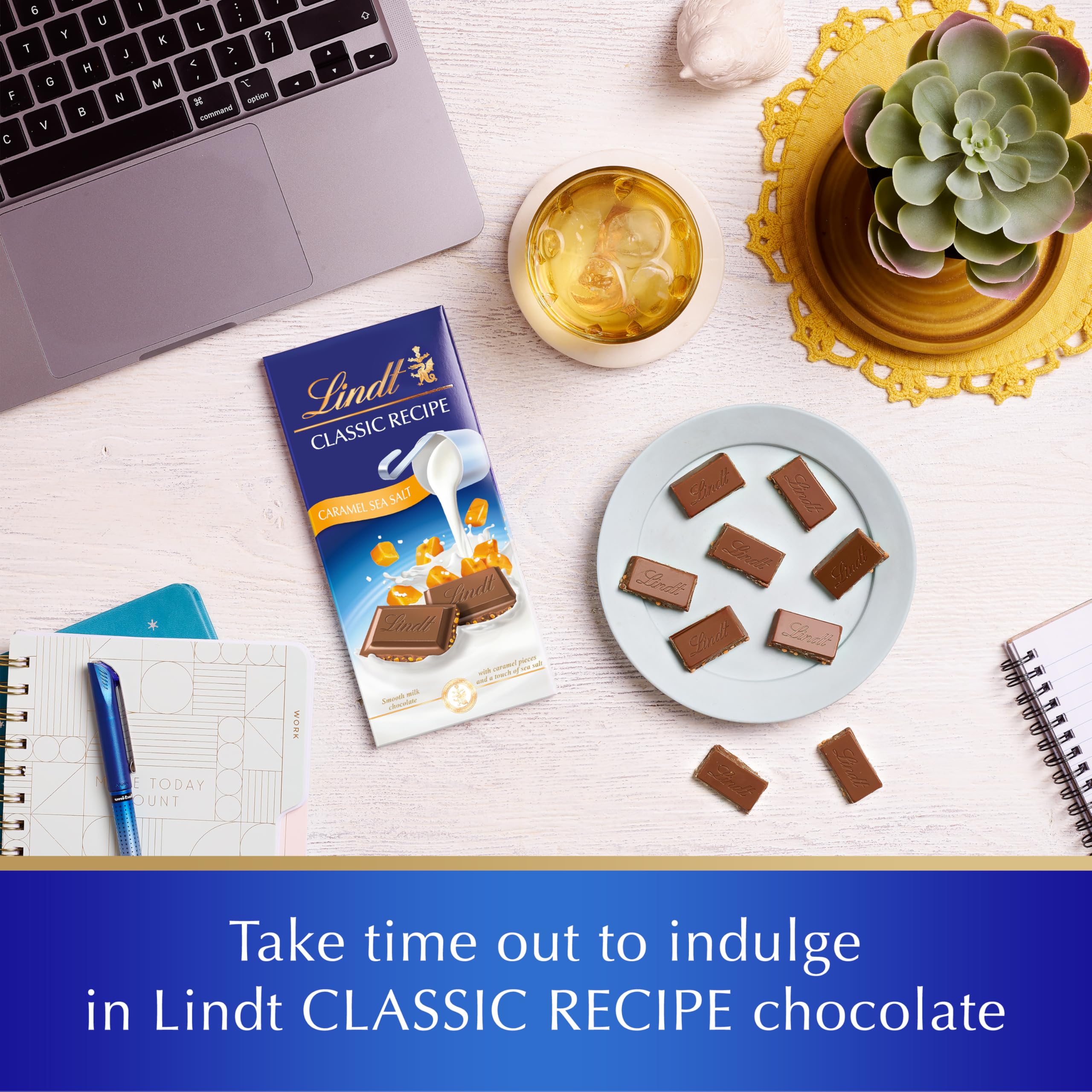 Lindt Classic Recipe Milk Chocolate Caramel Sea Salt 100g 5